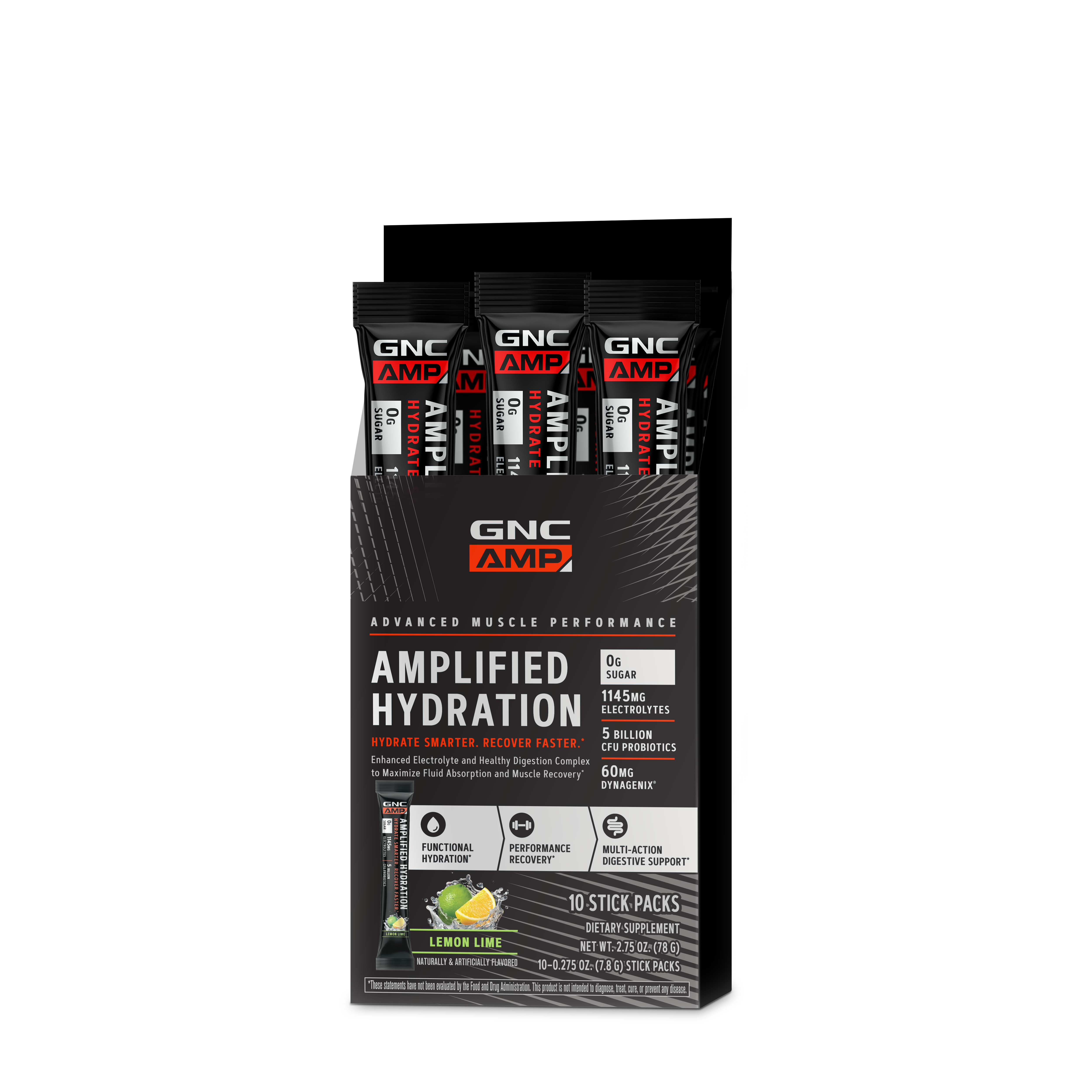 Amplified Hydration - Lemon Lime (10 Stick Packs) Lemon Lime | GNC