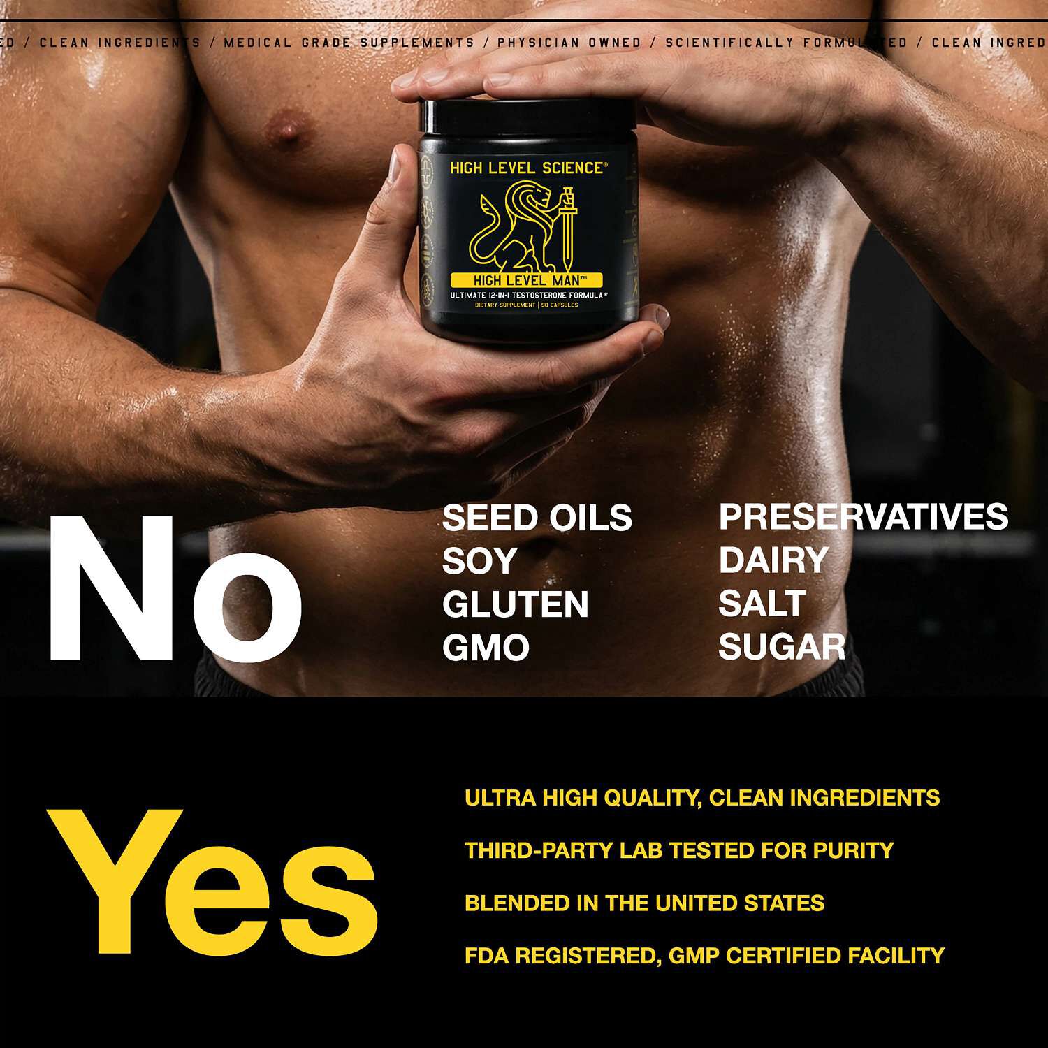 High Level Man Ultimate Testosterone Supplement 30 Servings  | GNC