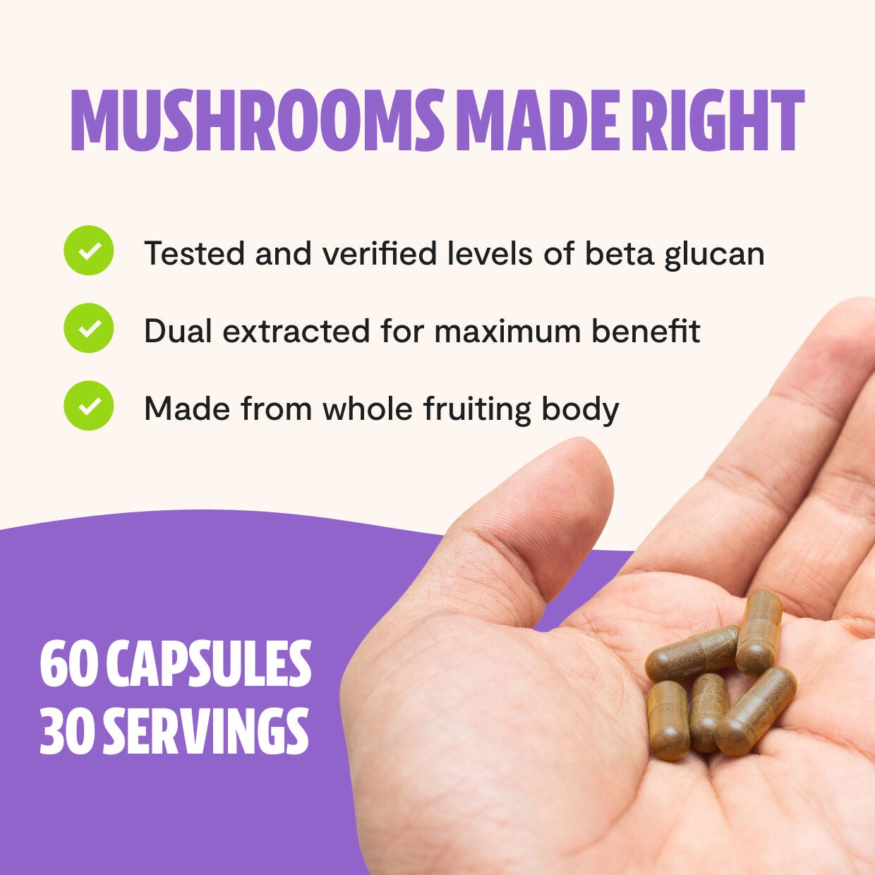 Lion's Mane - 60 Capsules (30 Servings)  | GNC