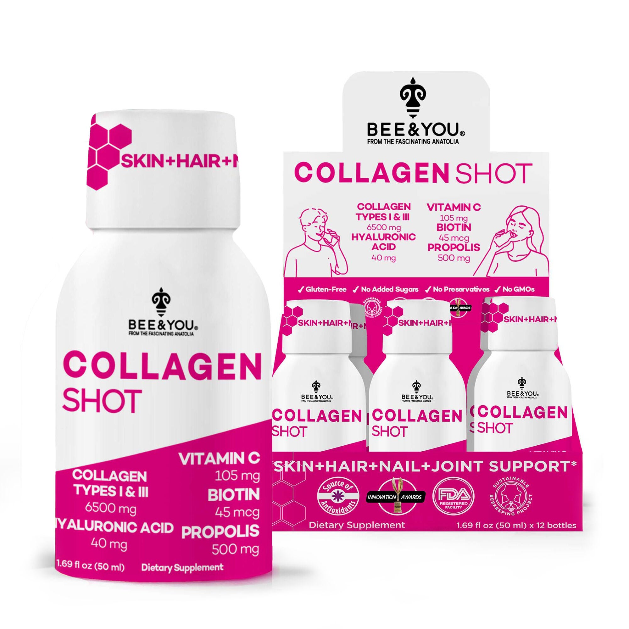 Collagen Shot - 50 ml. (12 Bottles) | GNC