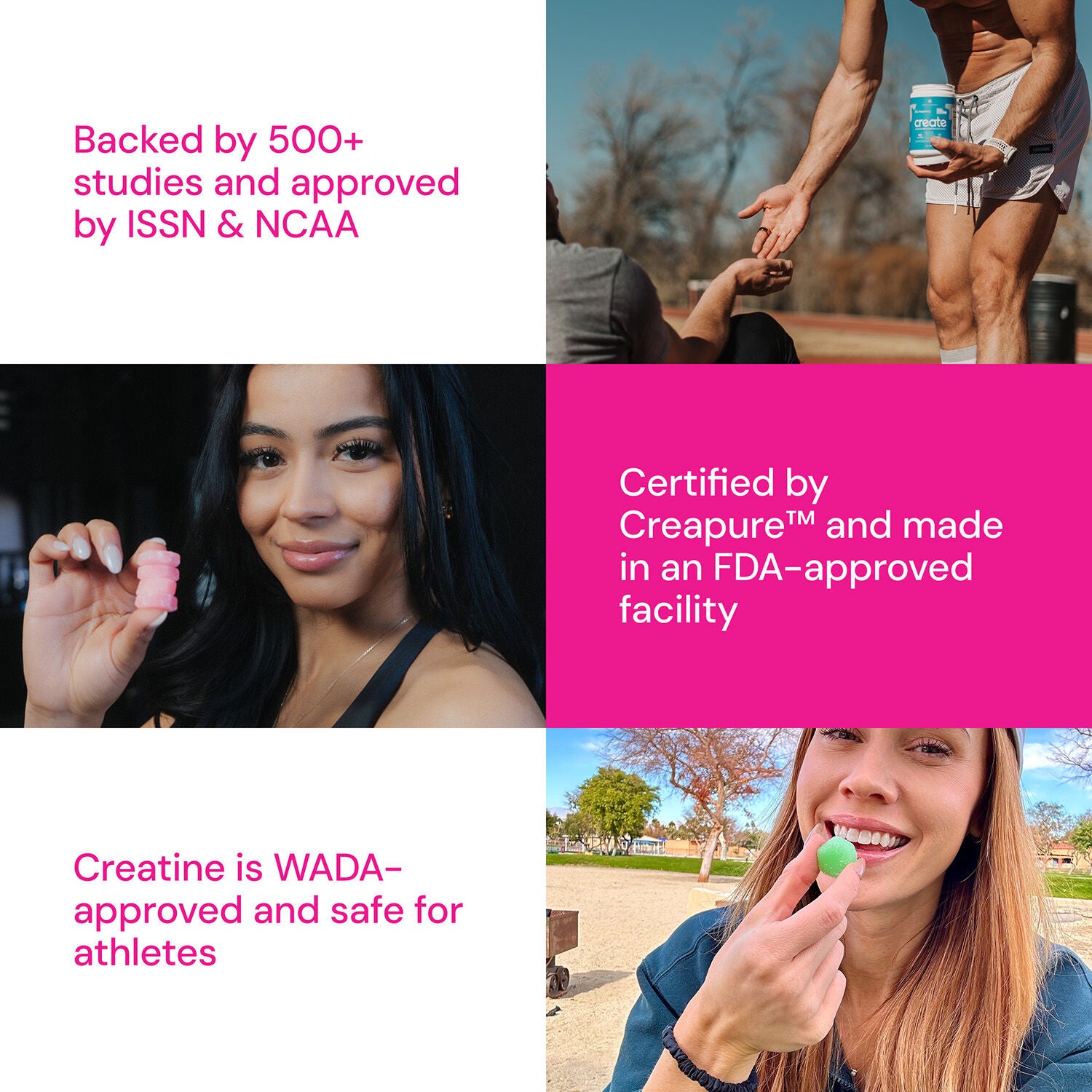 Creatine Monohydrate Gummies - Watermelon - 90 Gummies (30 Servings)