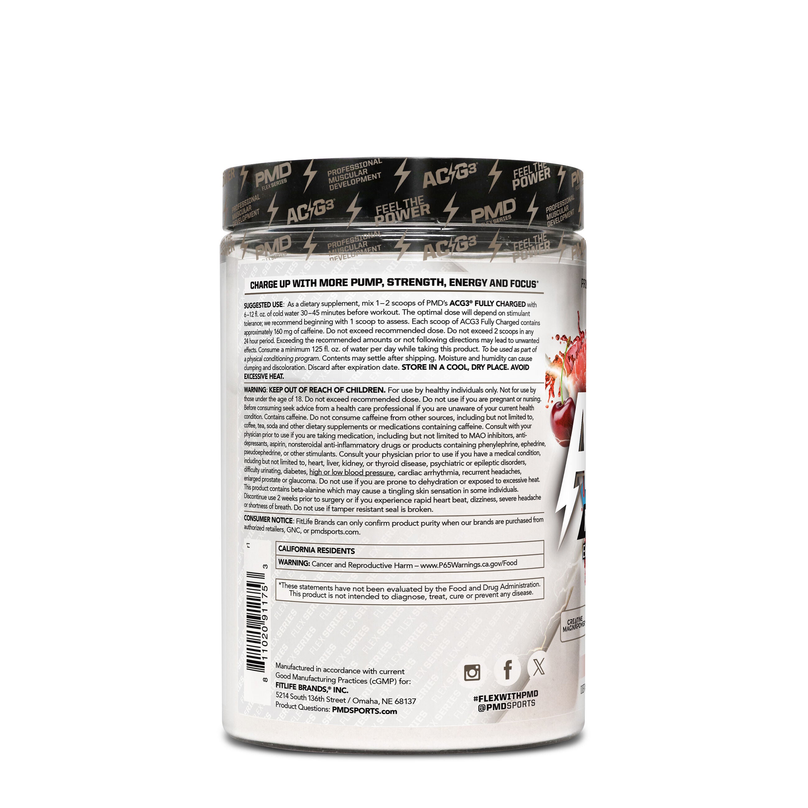 ACG3 Fully Charged Pre-Workout - Cherry Slush (30 Servings)  | GNC