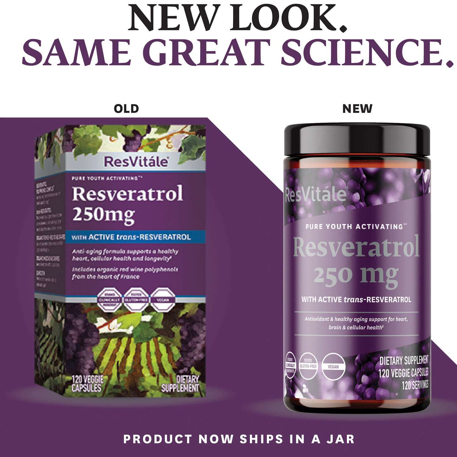 Resveratrol 250mg - 120 Vegetable Capsules (120 Servings)