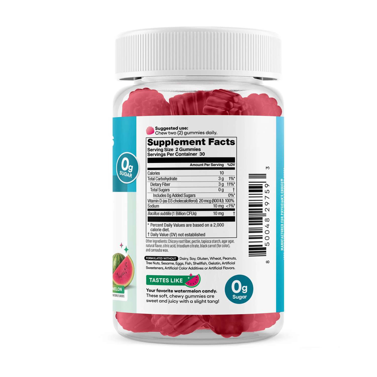 Probiotic Gummies - Watermelon - 60 Gummies (30 Servings)  | GNC