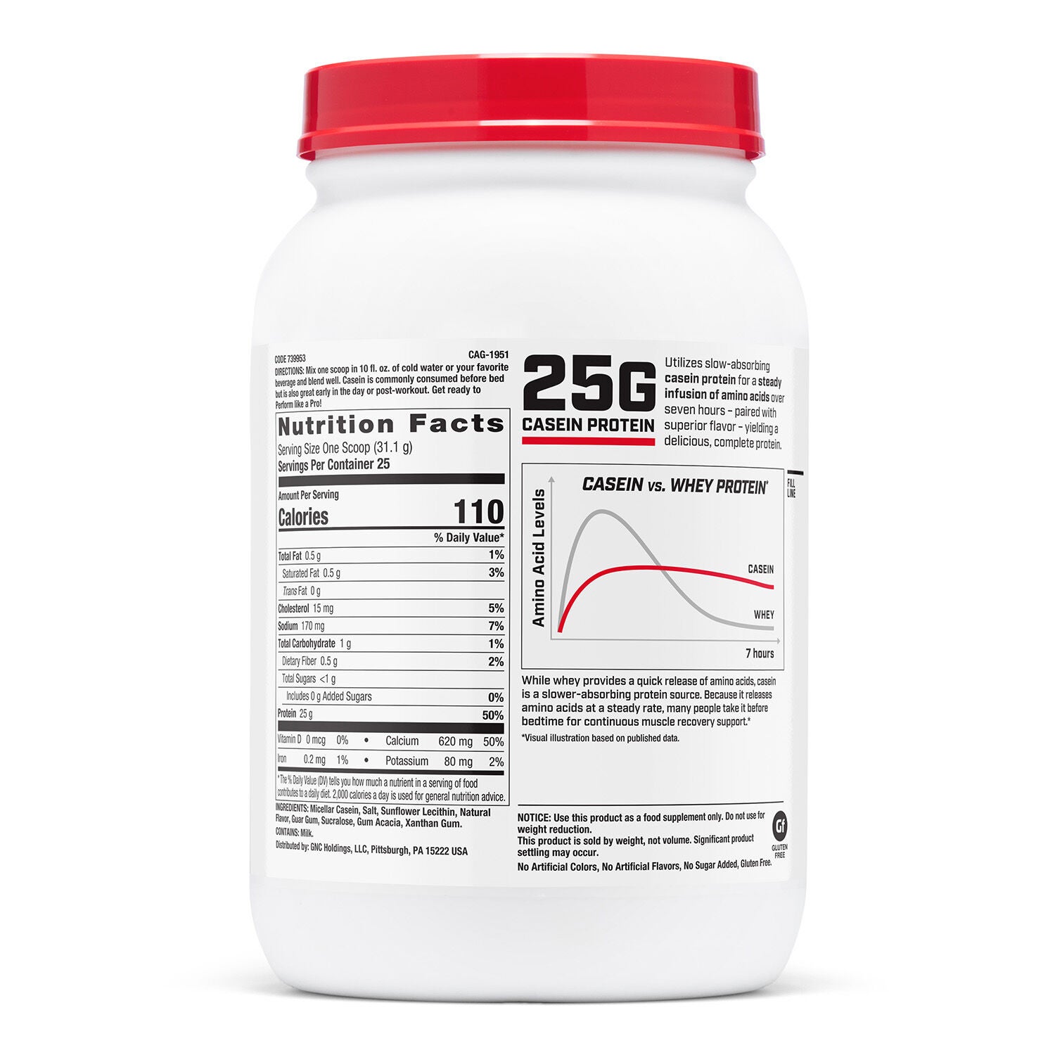 100% Casein - Vanilla Cream (25 Servings) Vanilla Cream | GNC