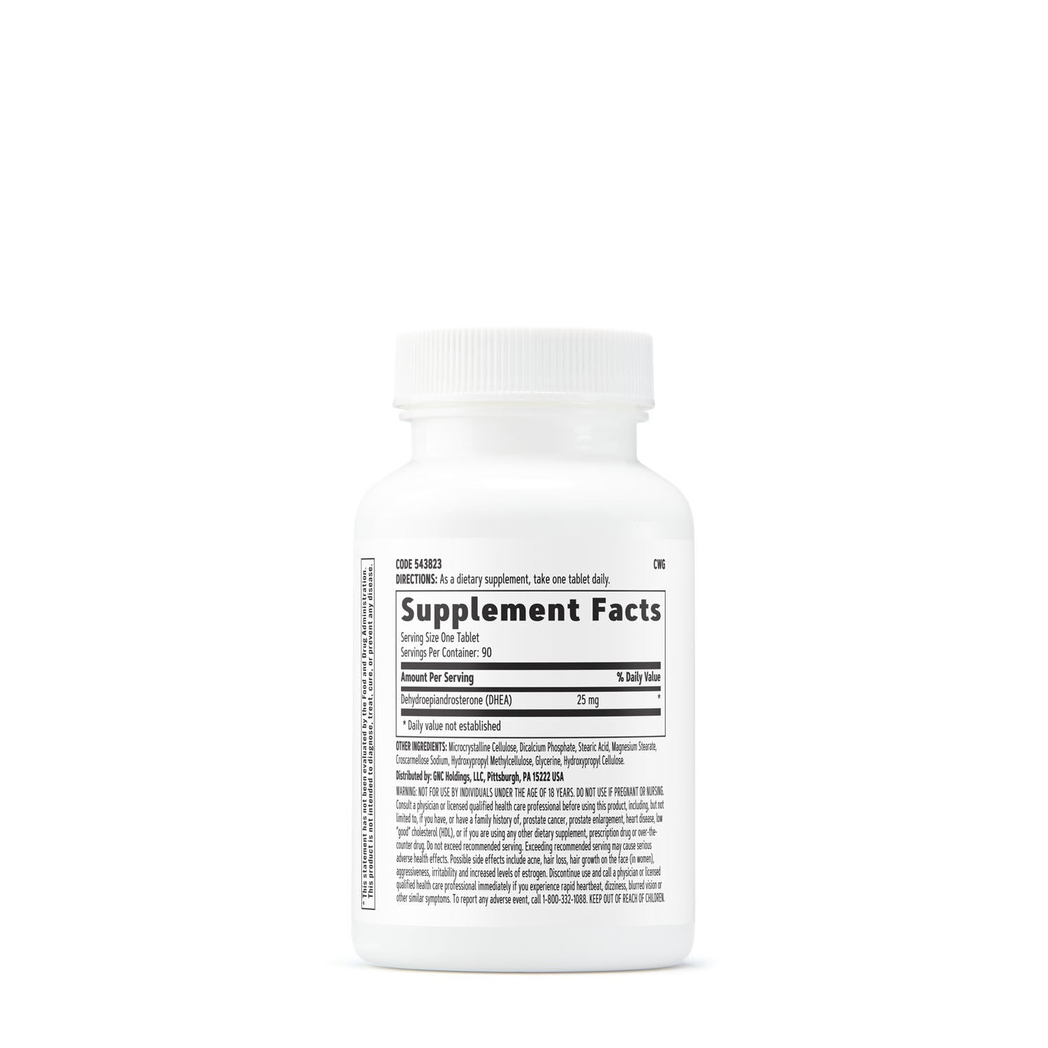 DHEA 25mg - 90 Tablets (90 Servings)  | GNC