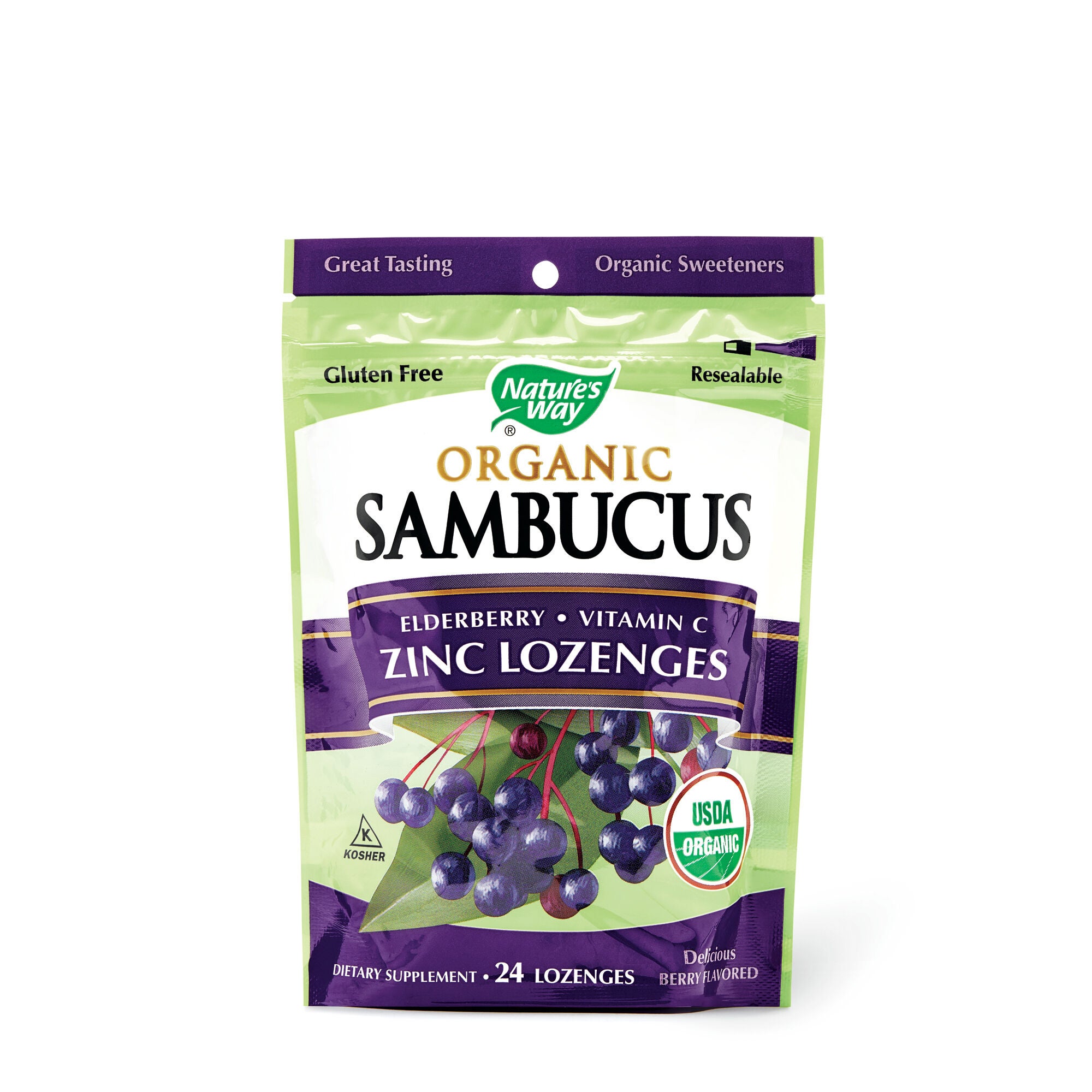 Natures Way Sambucus Organic - Zinc Lozenges - 24 Lozenges ...