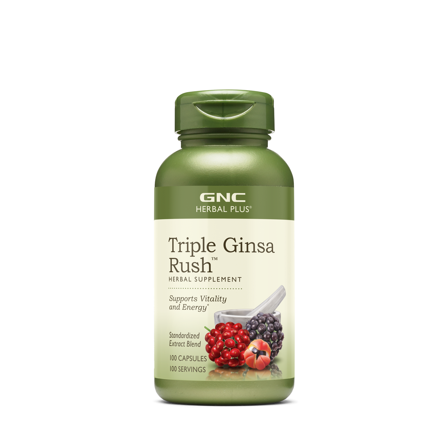 GNC Herbal Plus Triple Ginsa Rush - 100 Capsules (100 Servings)