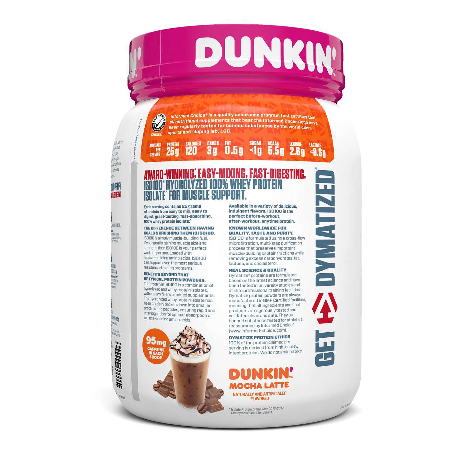 ISO100&reg; Whey Protein Isolate - Dunkin'&trade; Mocha Latte (20 Servings)