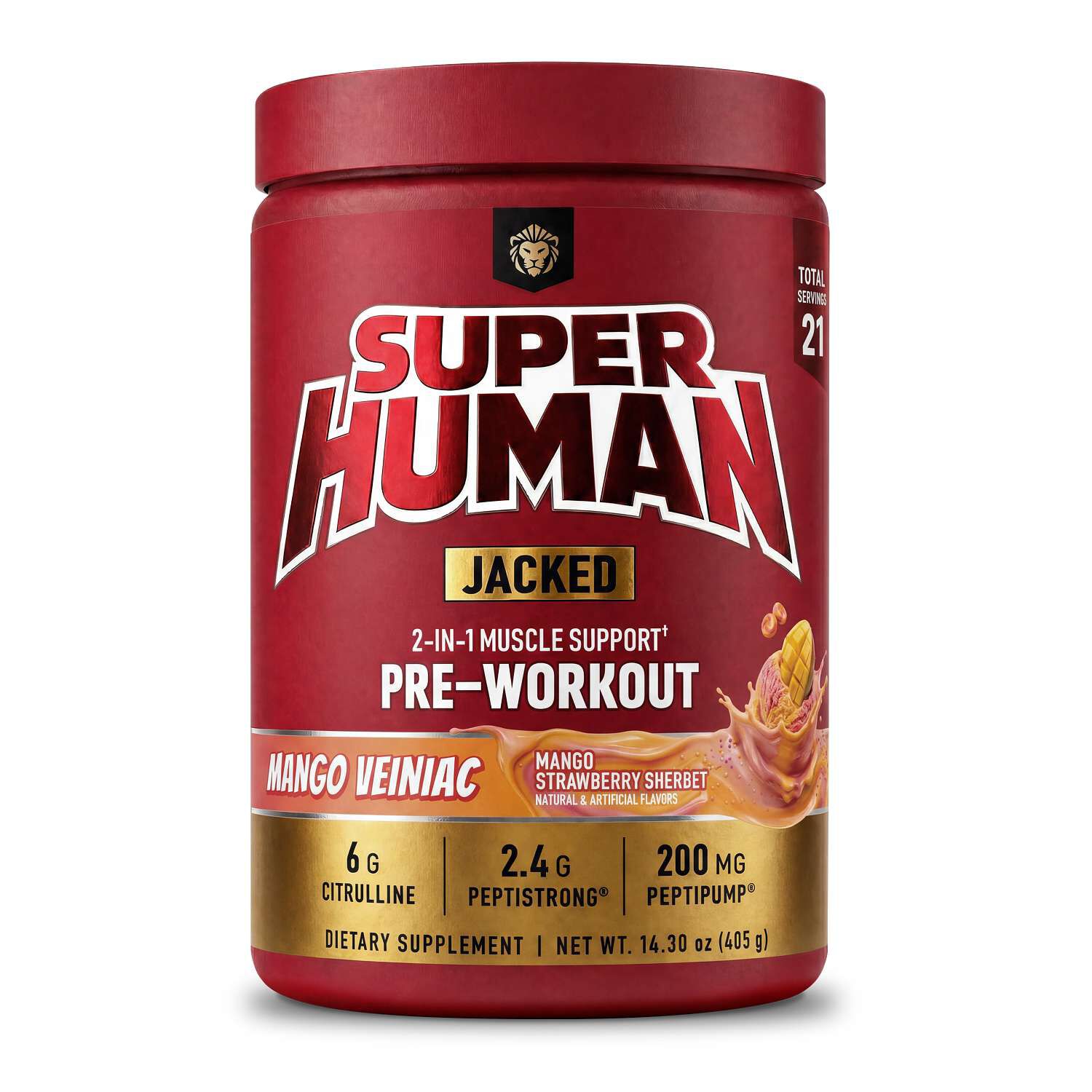 Superhuman Jacked - Mango Veiniac (21 Servings)  | GNC
