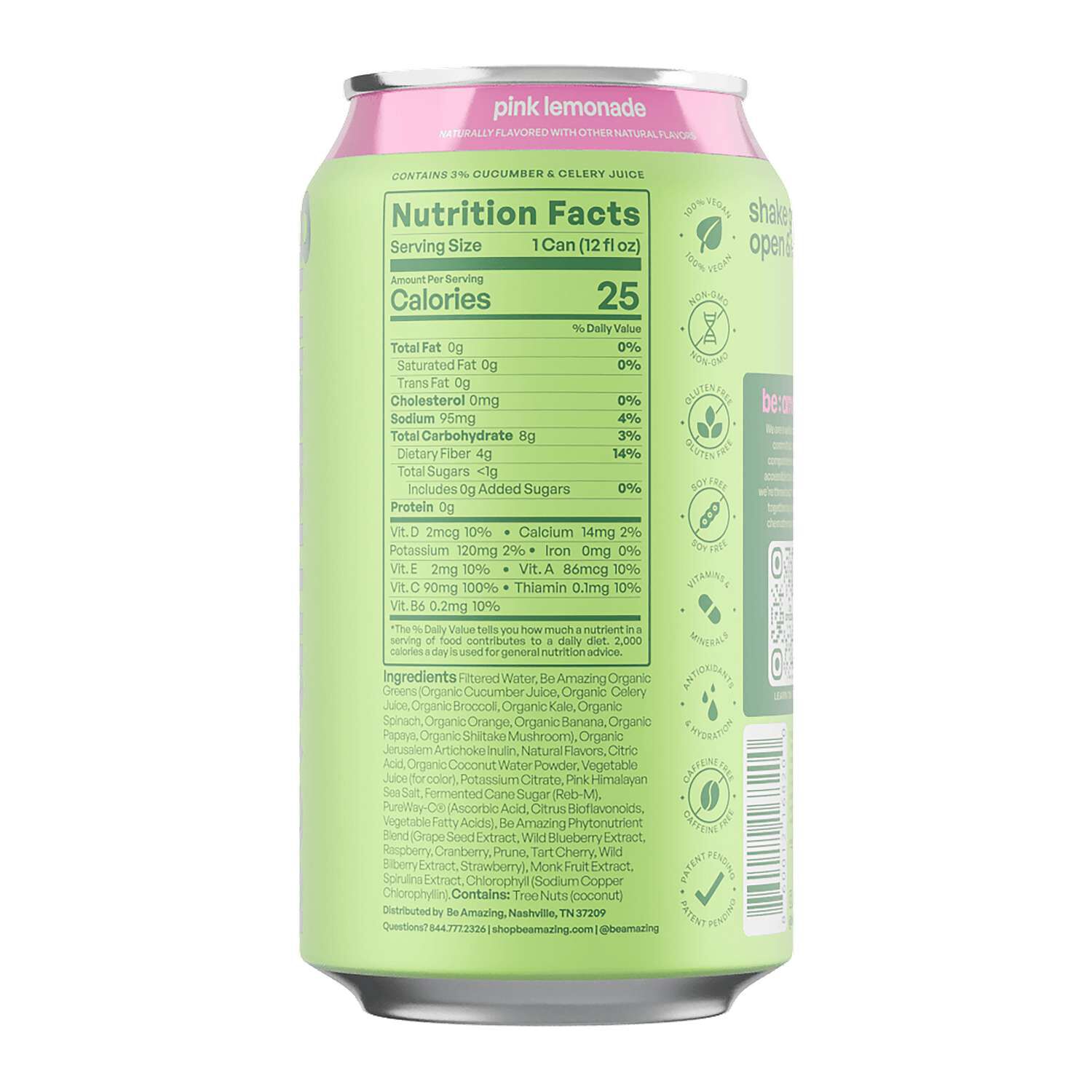 Greens RTD - Pink Lemonade - 12 fl oz (8 Cans)