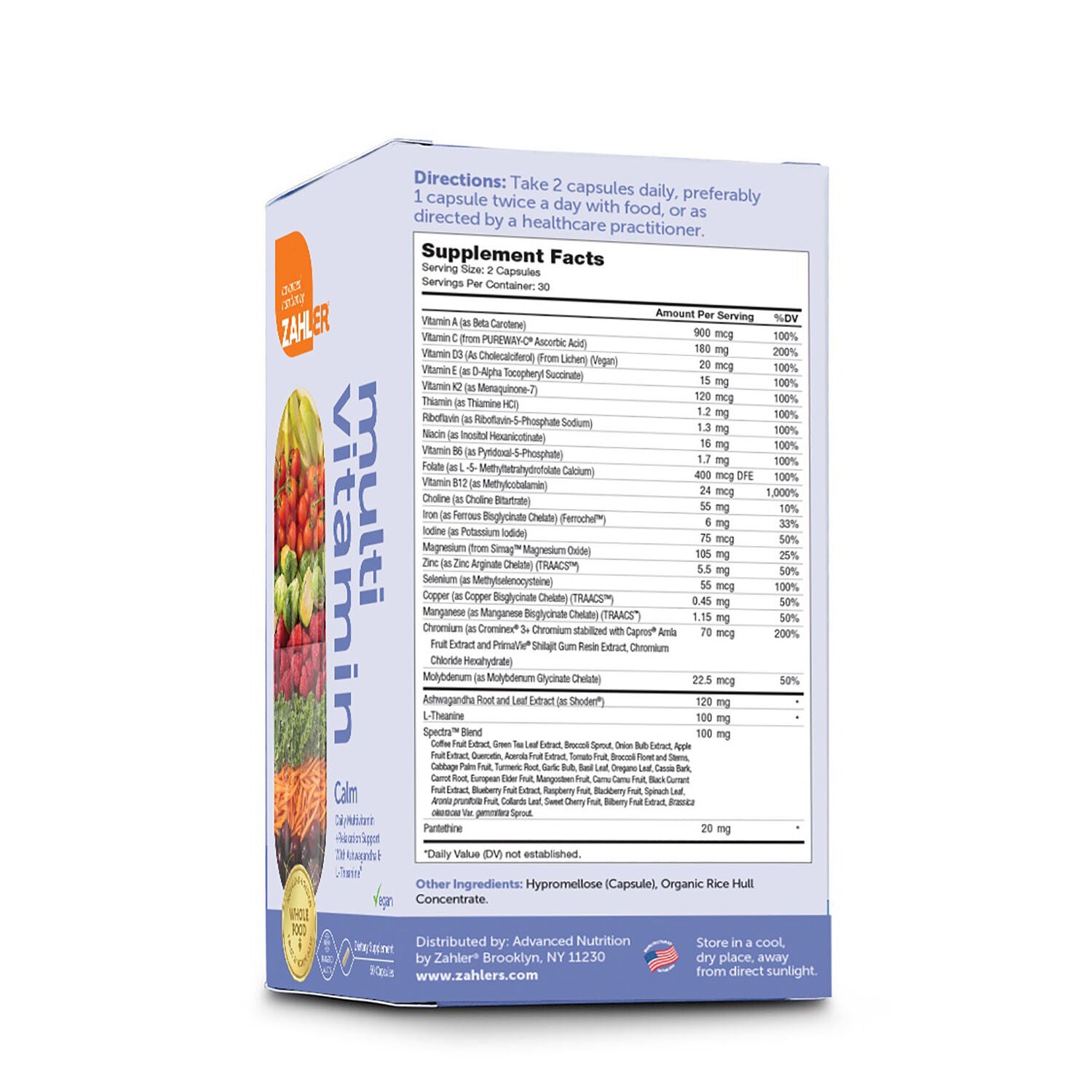 ZAHLER Multivitamin Calm Daily Multivitamin + Relaxation Support