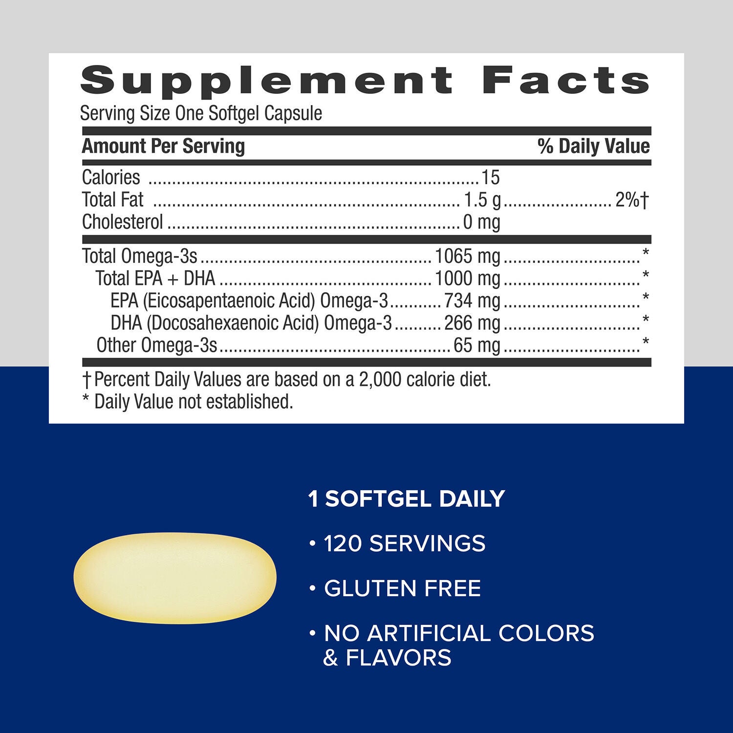 Triple Strength Fish Oil 1000mg - 120 Softgels (120 Servings)  | GNC