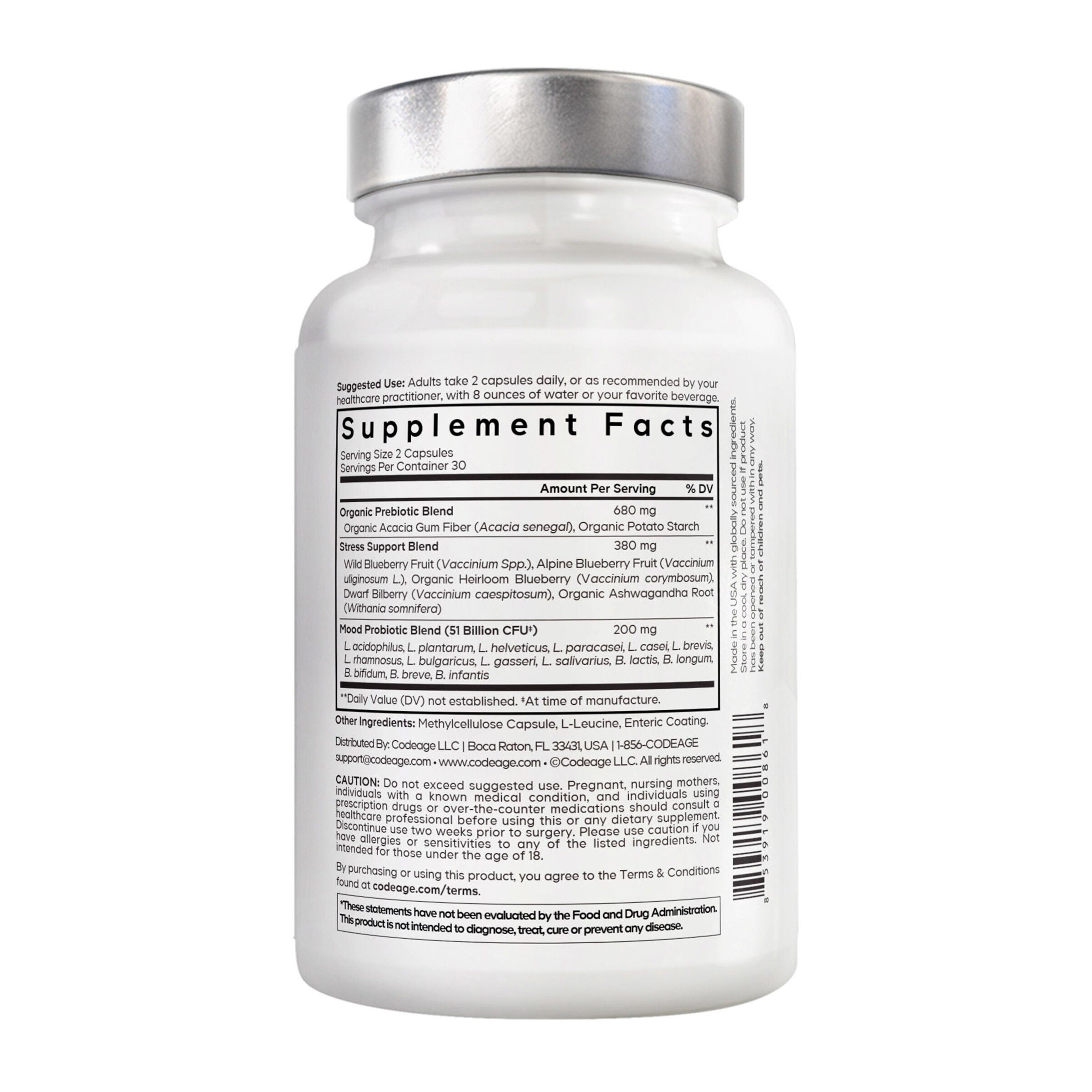 Amen Mood Probiotic 51 Billion CFU + Prebiotics - 60 Capsules (30 Servings)  | GNC