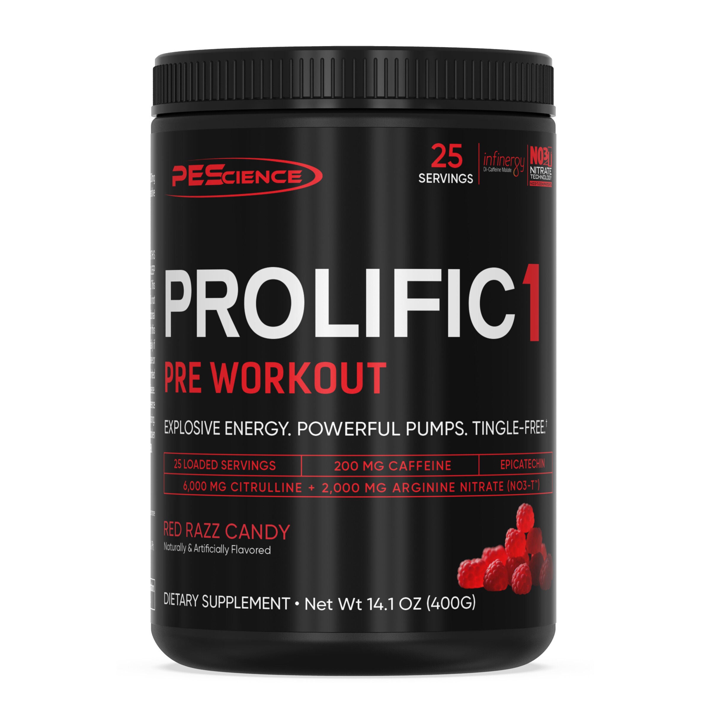 Prolific 1 Pre-Workout - Red Razz Candy (25 Servings)
