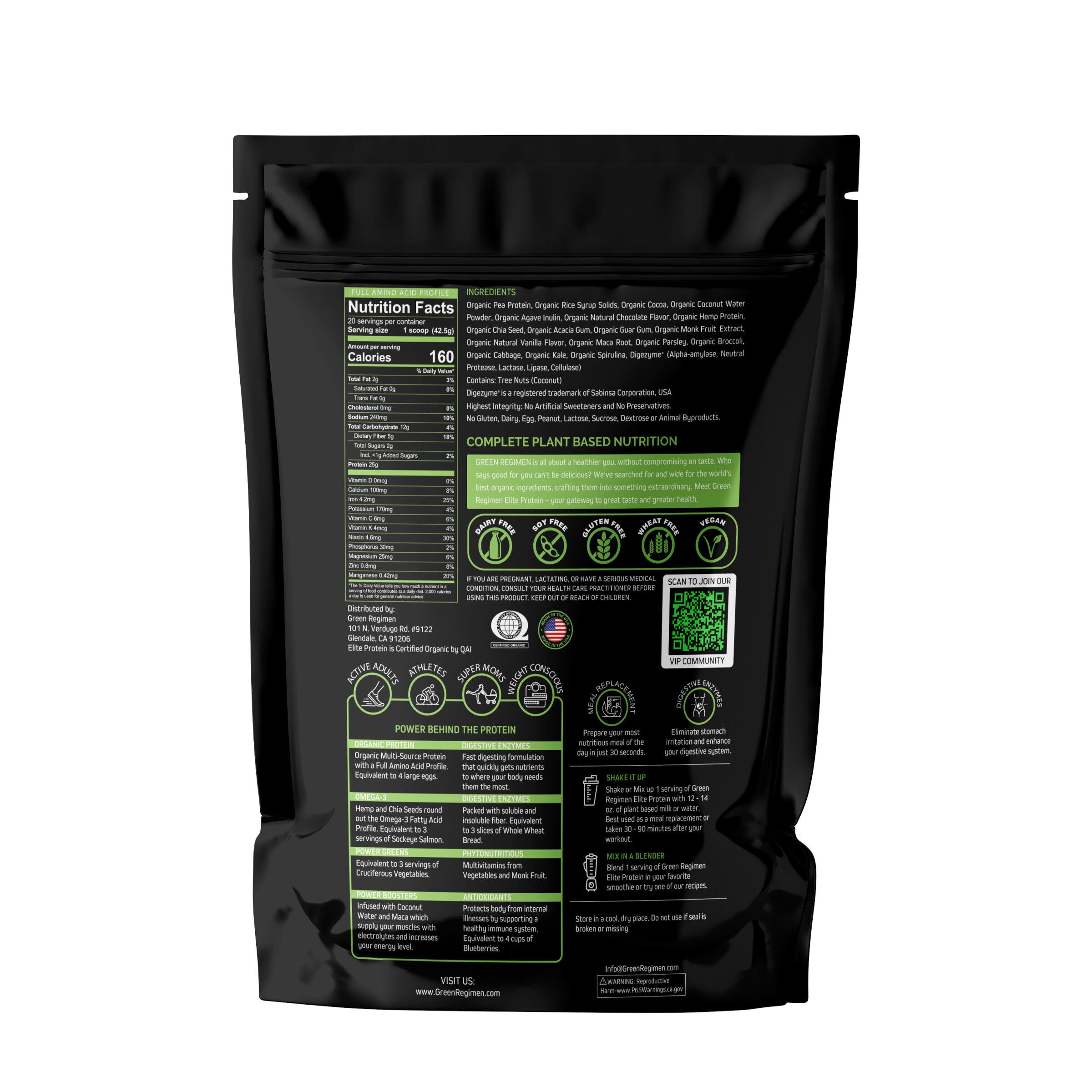 Plant Based Elite Protein - Chocolate (20 Servings)  | GNC