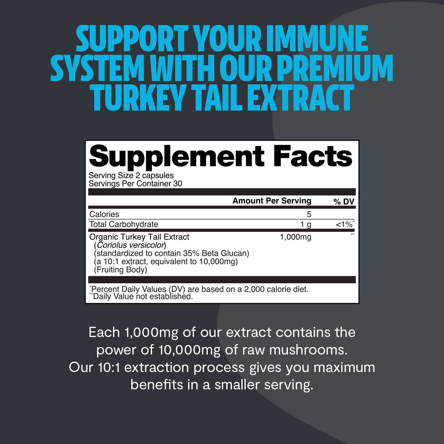 Turkey Tail - 60 Capsules (30 Servings)