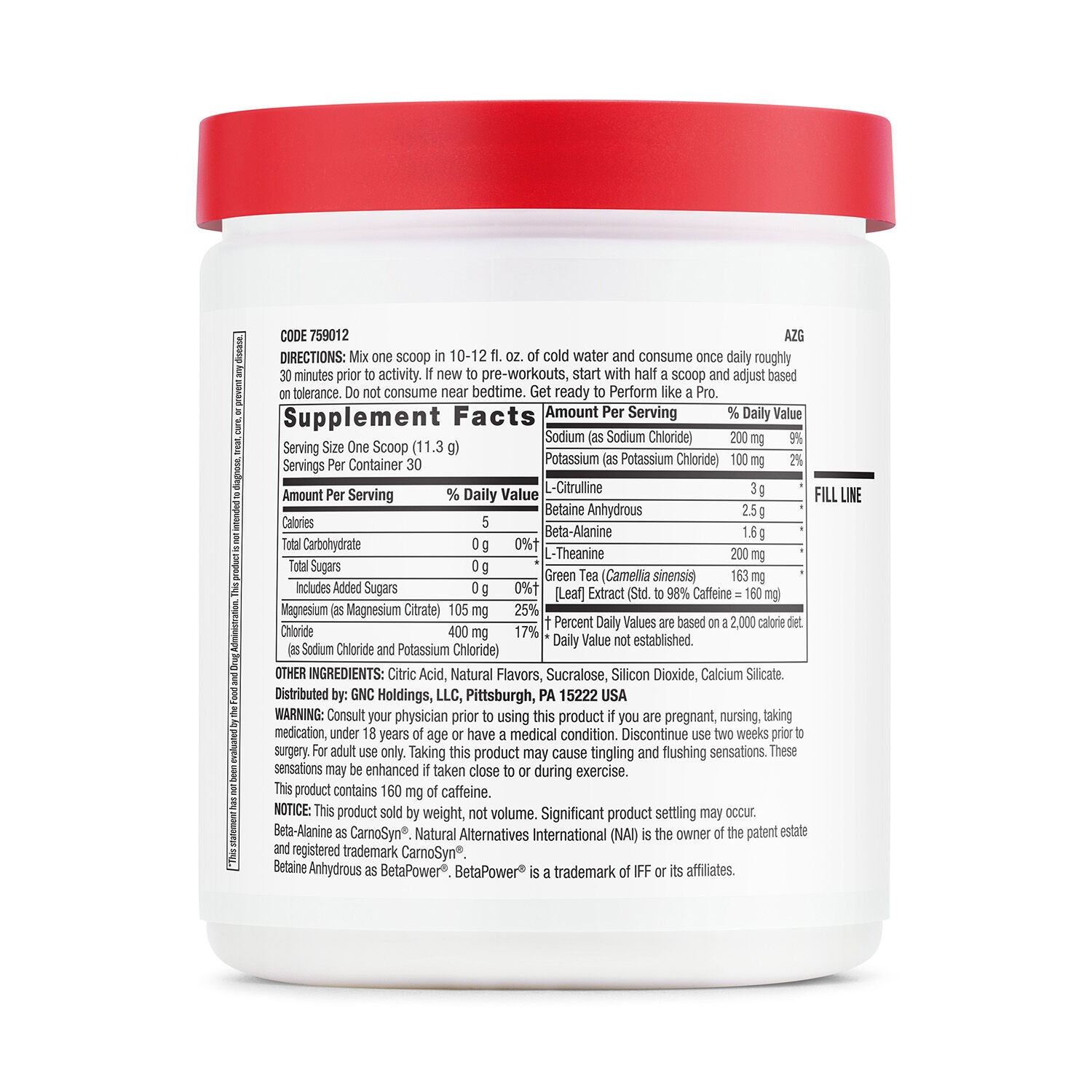 Pre-Workout - Blue Raspberry (30 Servings)  | GNC