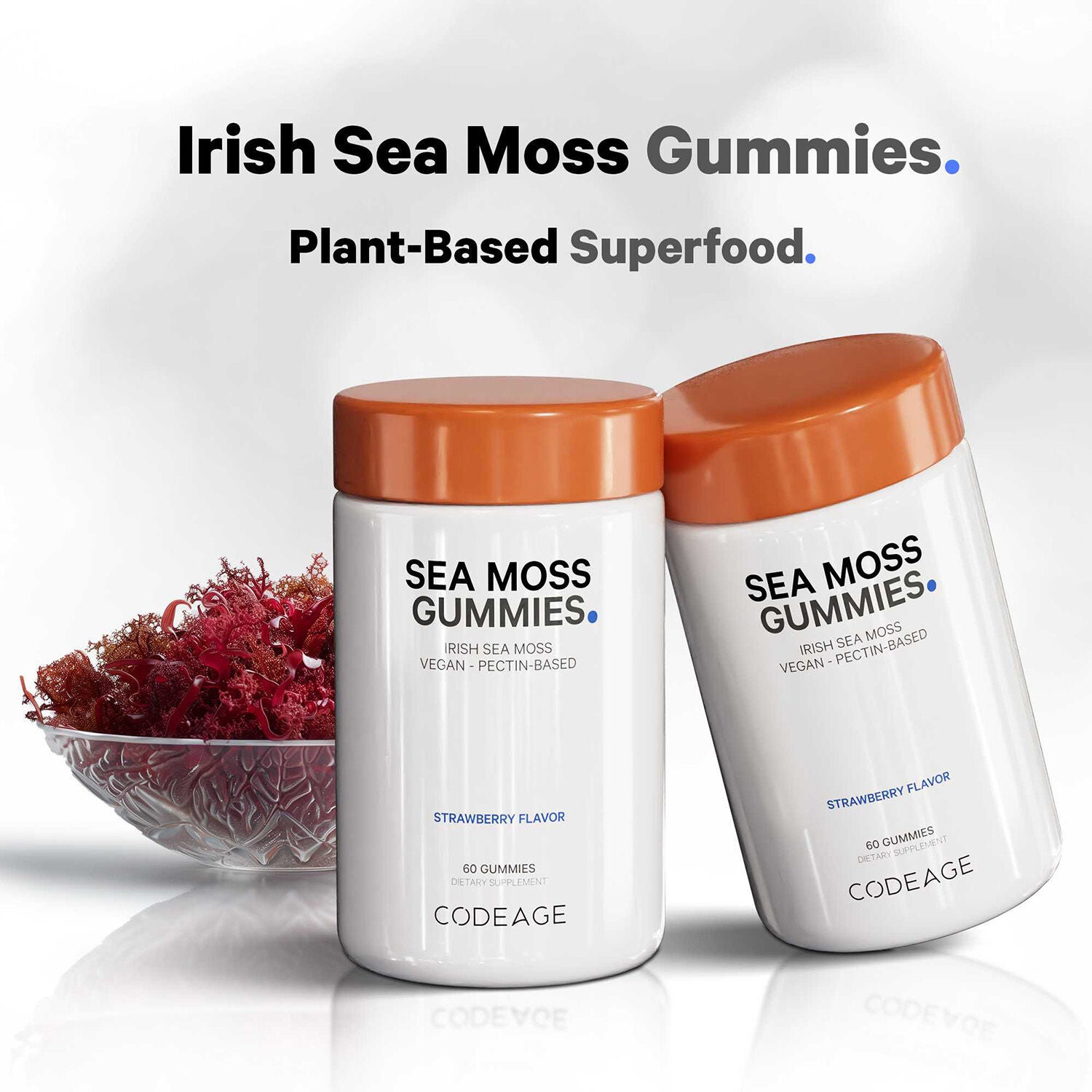 Sea Moss Gummies - Strawberry - 60 Gummies (30 Servings)  | GNC