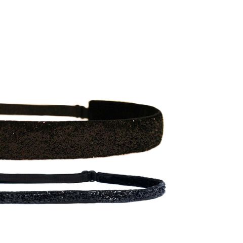 2 Pack Sparkler Adjustable Headbands - Black Sparkle  | GNC
