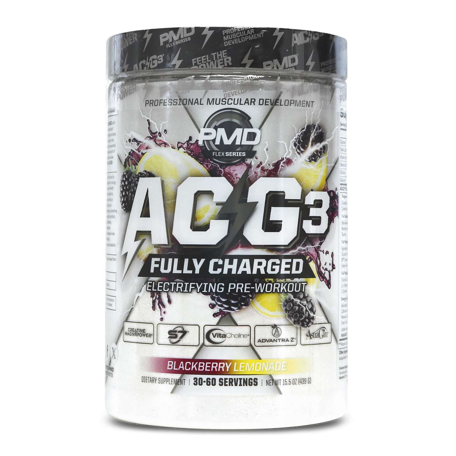 ACG3 Fully Charged Pre-Workout - Blackberry Lemonade (30-60 Servings) | GNC