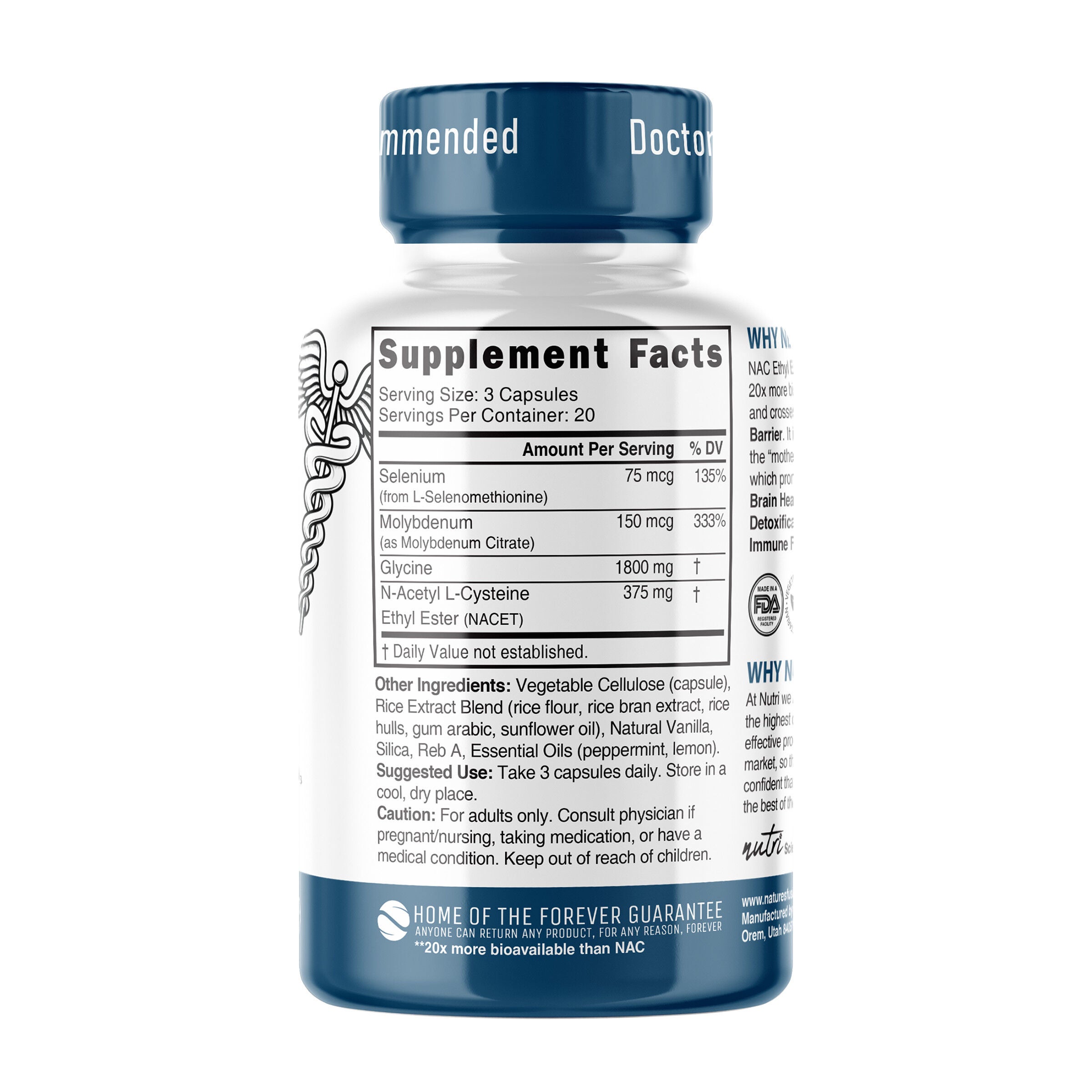 Neuro-NAC&trade; 800/375mg Extra - 60 Capsules (20 Servings)  | GNC