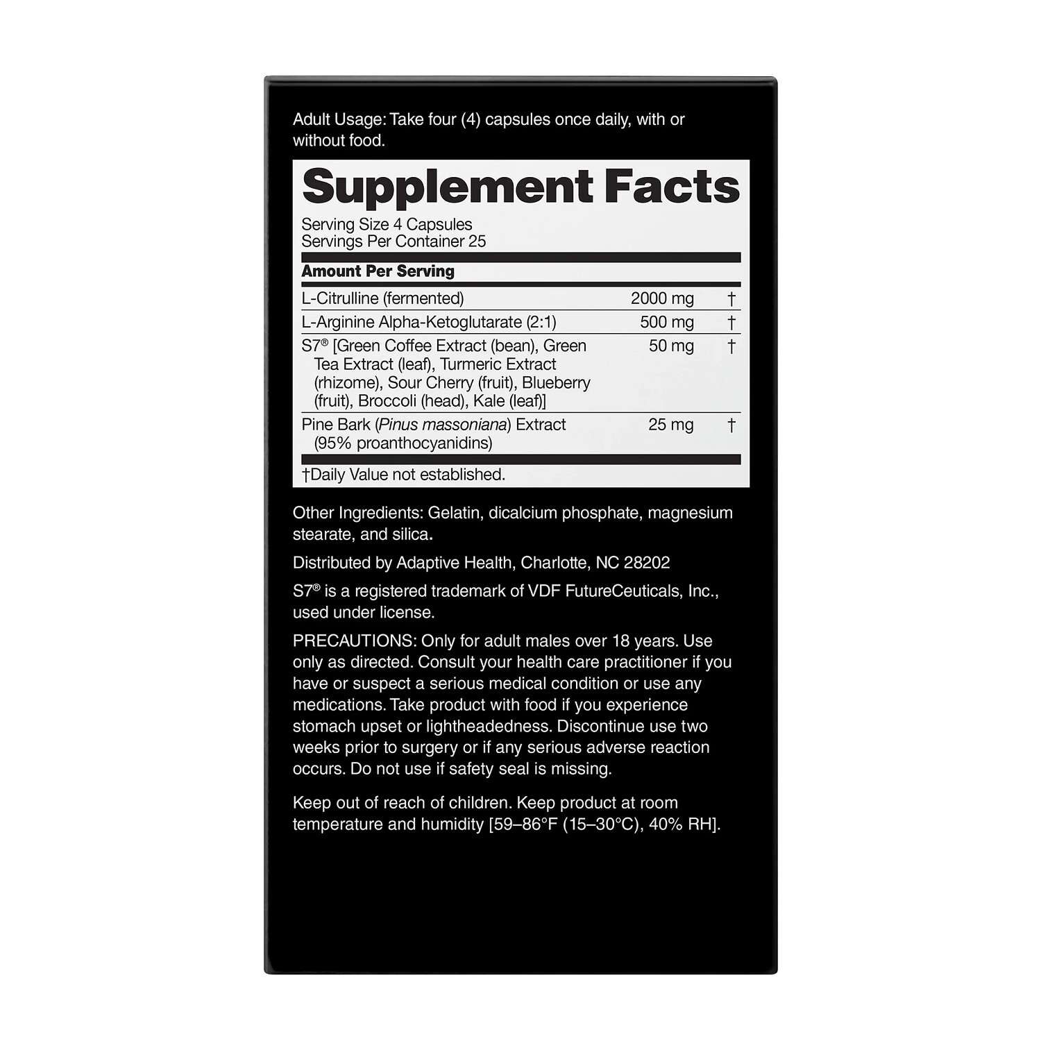 Nitric Oxide Booster - 100 Capsules (25 Servings)