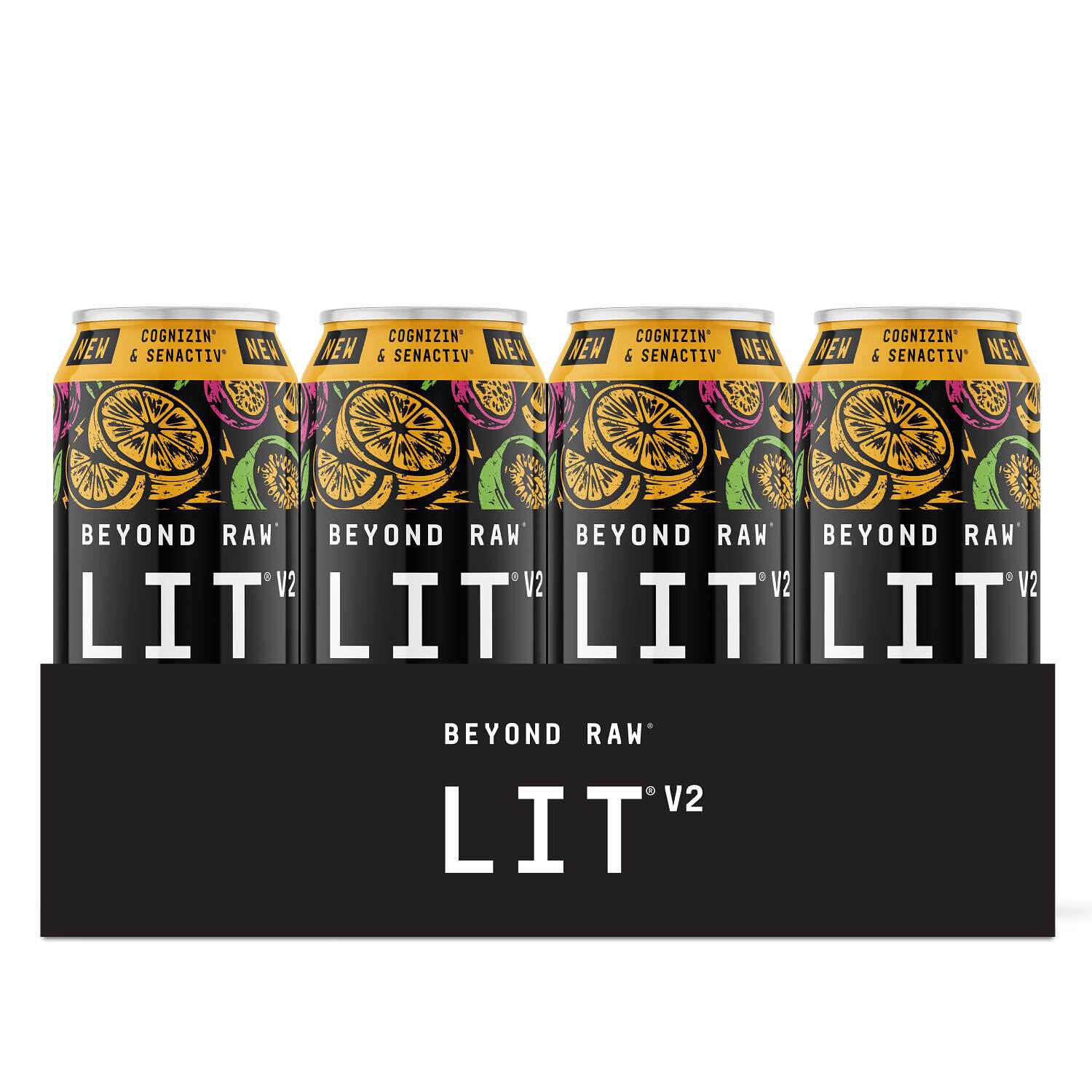 LIT&reg; V2 On-The-Go Pre-Workout - Passion Orange Guava - 16oz. (12 Cans)