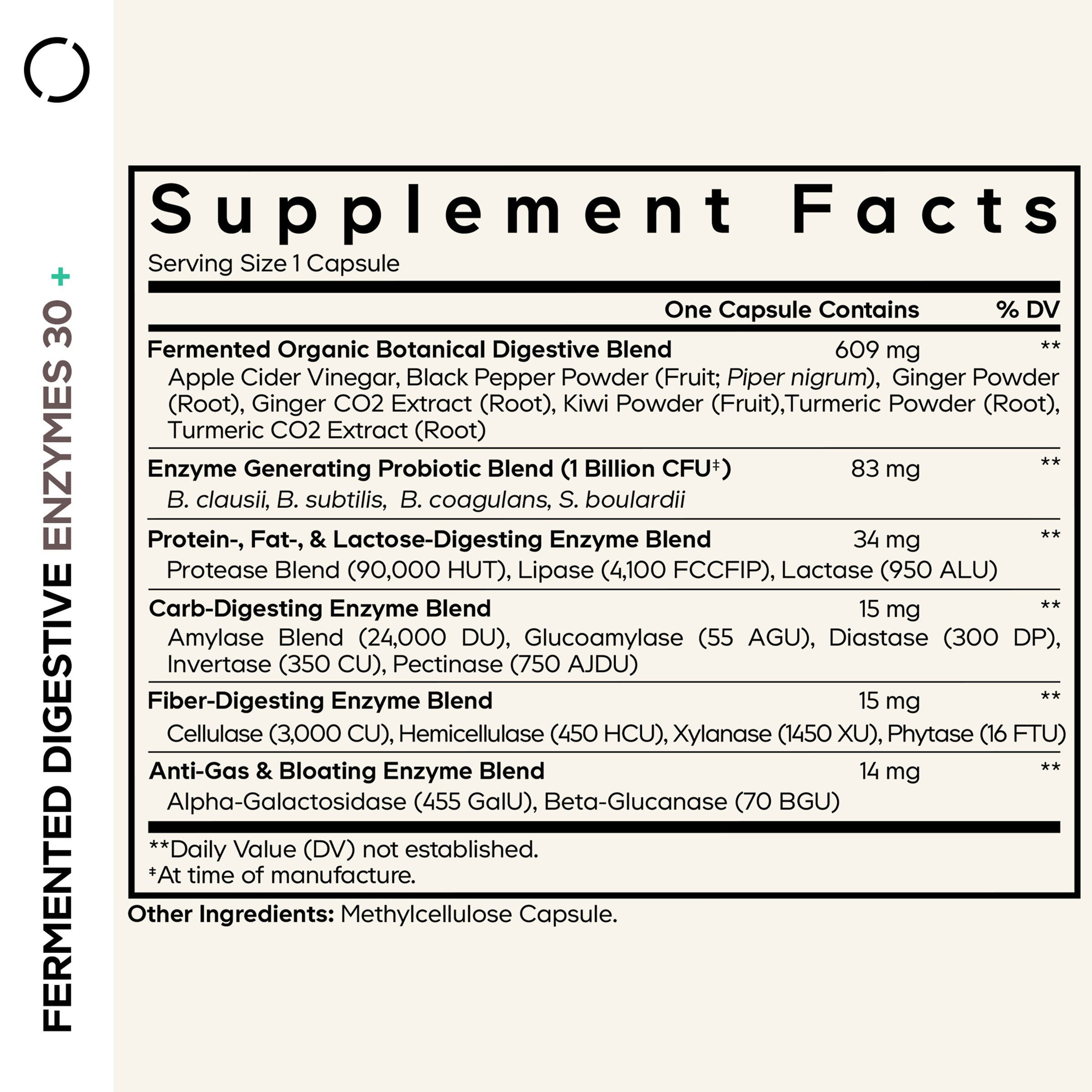 Fermented Digestive Enzymes+ Eternal - 30 Vegetable Capsules (30 Servings)