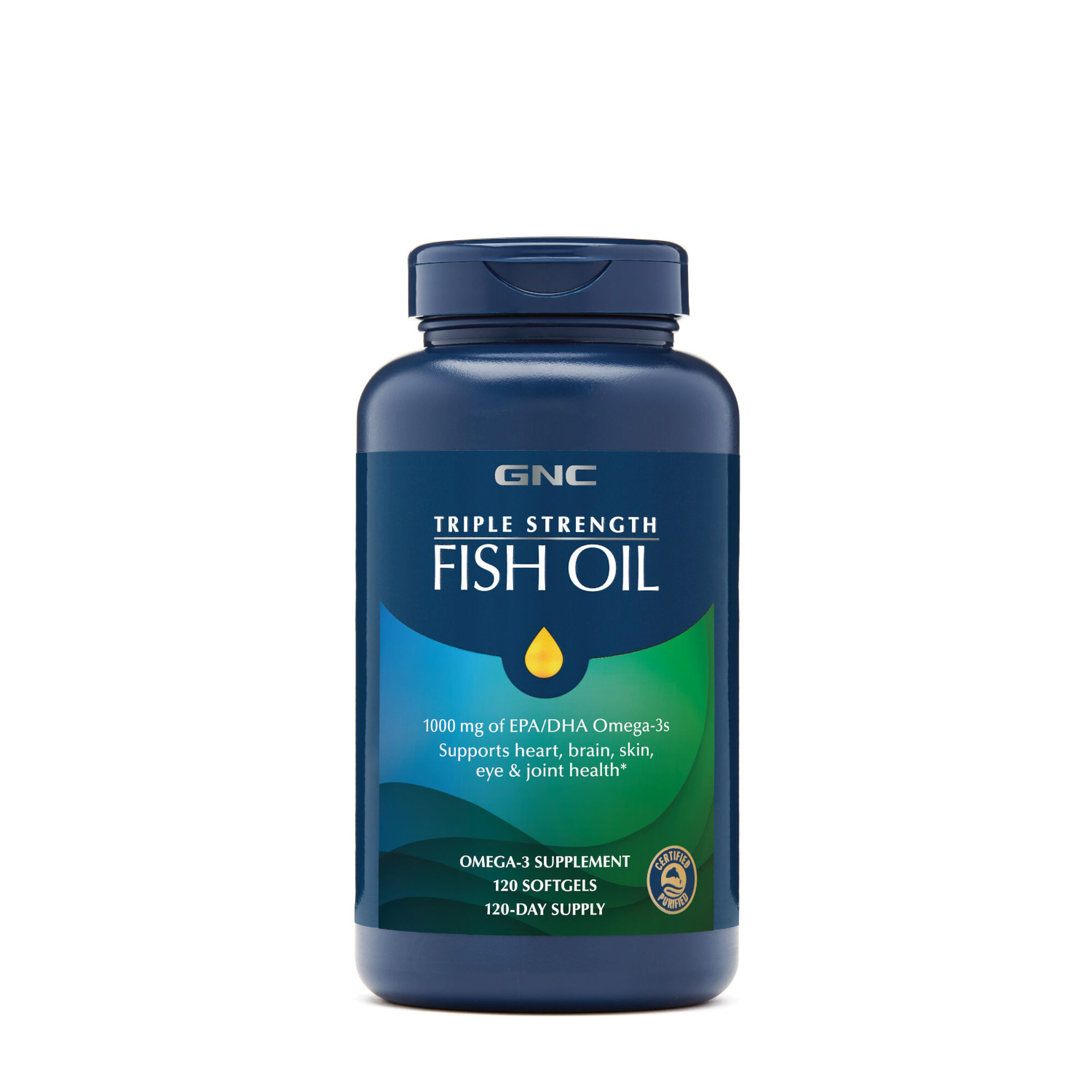Triple Strength Fish Oil 120 Ct For Brain Eye Heart Health Gnc