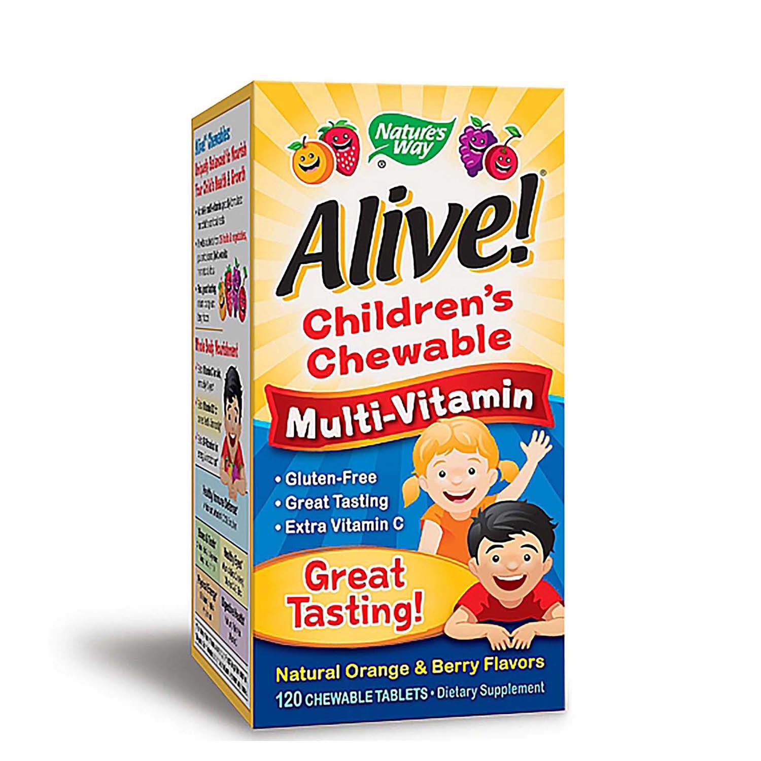Alive!® Children's Chewable Multi-Vitamin - Natural Orange and Berry  Flavors - 120 Tablets