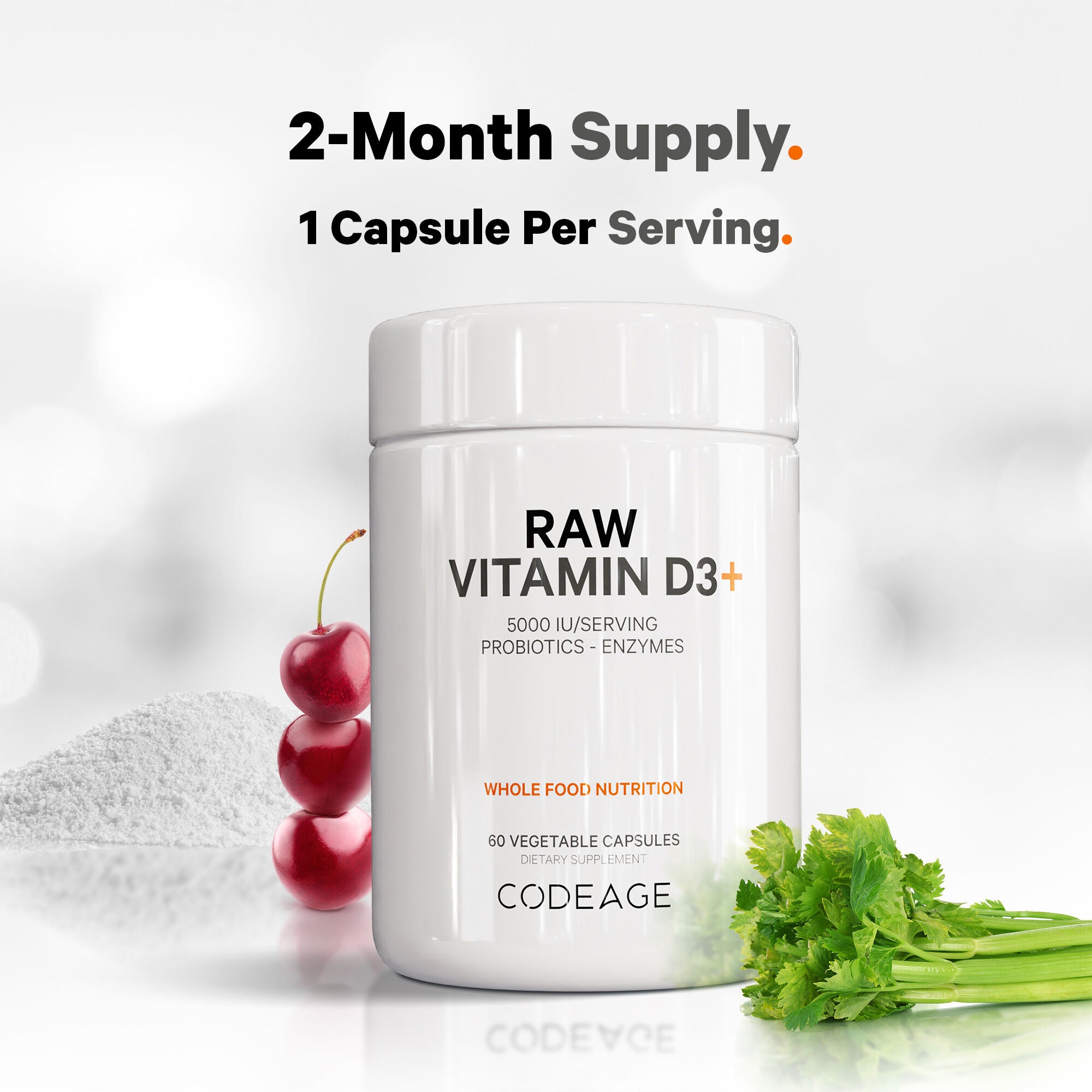 Raw Vitamin D3 - 60 Vegetable Capsule (60 Serving)  | GNC