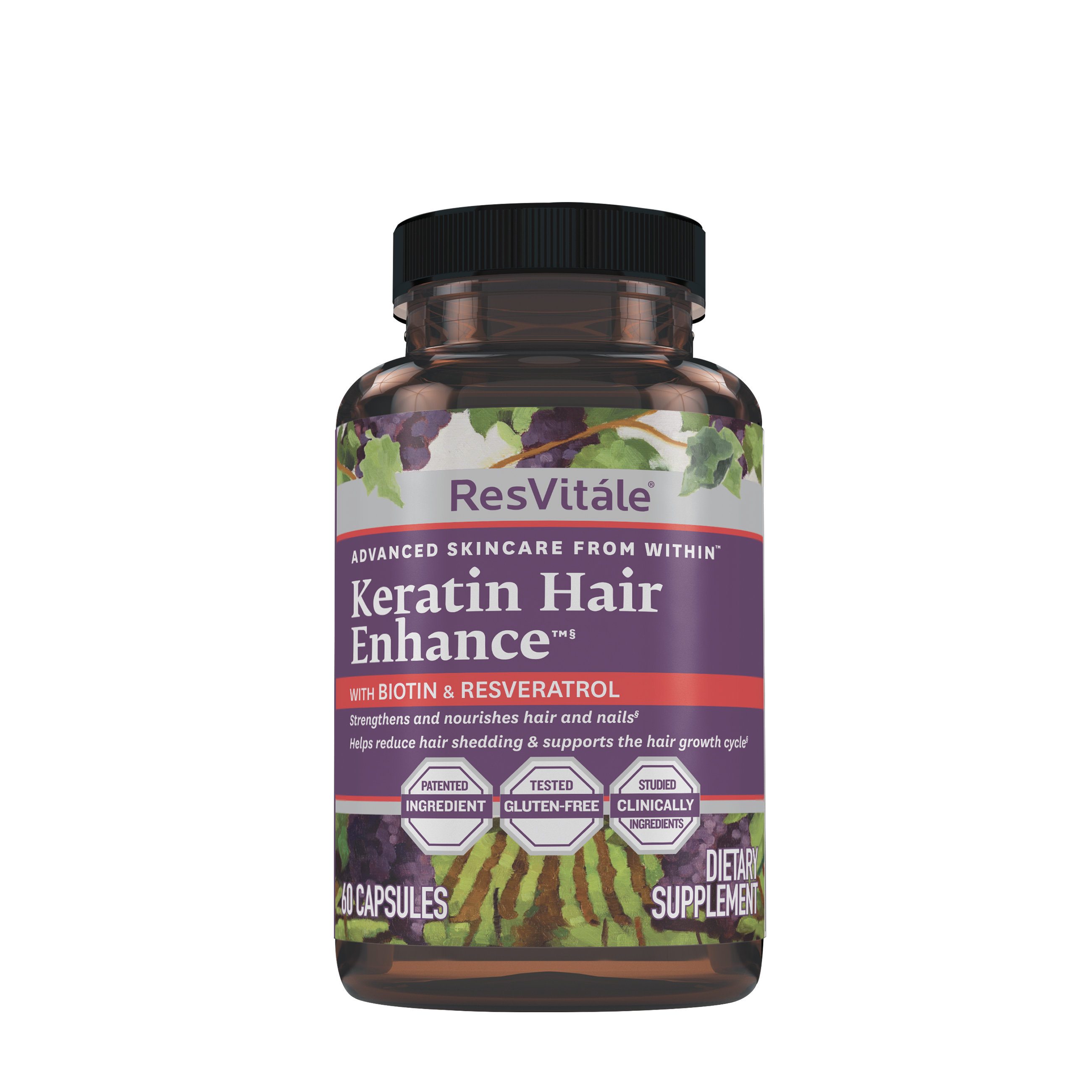 Keratin Hair Enhance&trade; with Biotin and Resveratrol - 60 Capsules (30 Servings)  | GNC