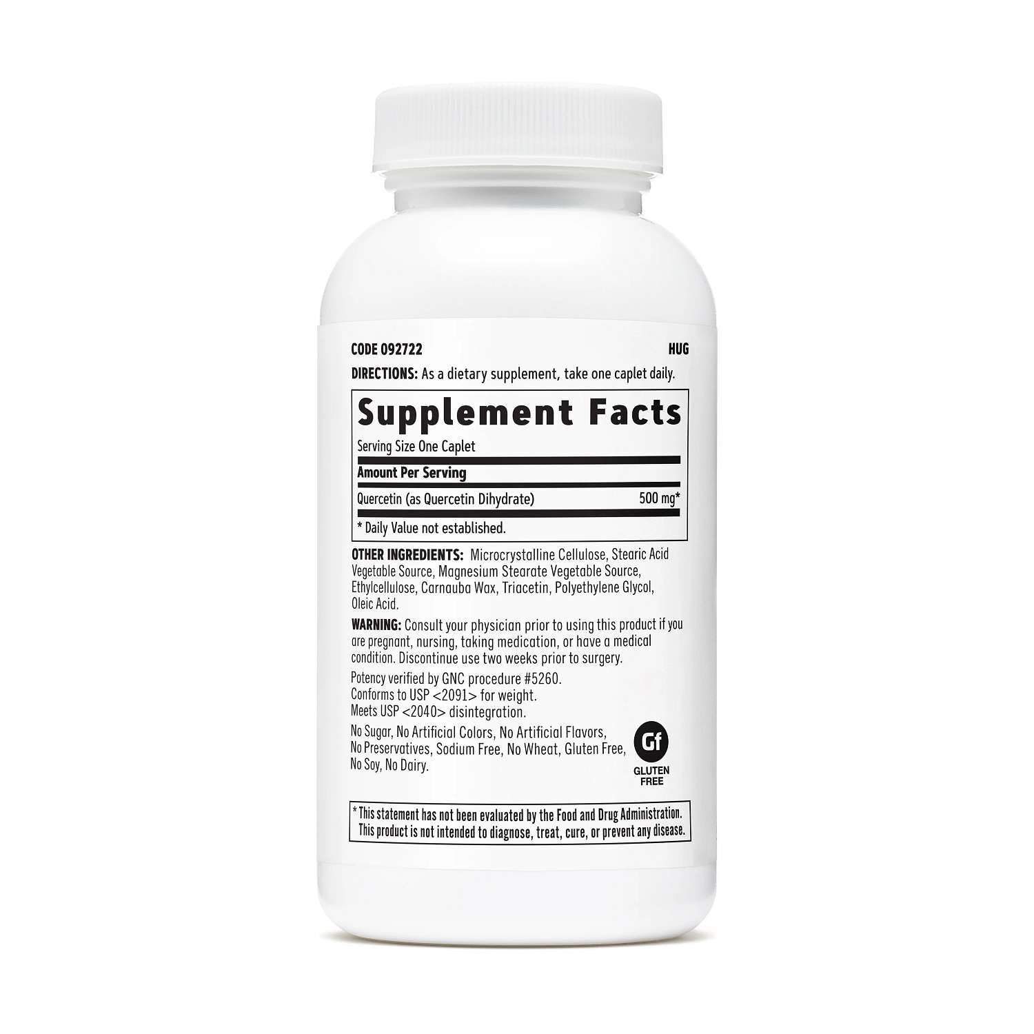 Quercetin 500mg - 60 Caplets (60 Servings)  | GNC