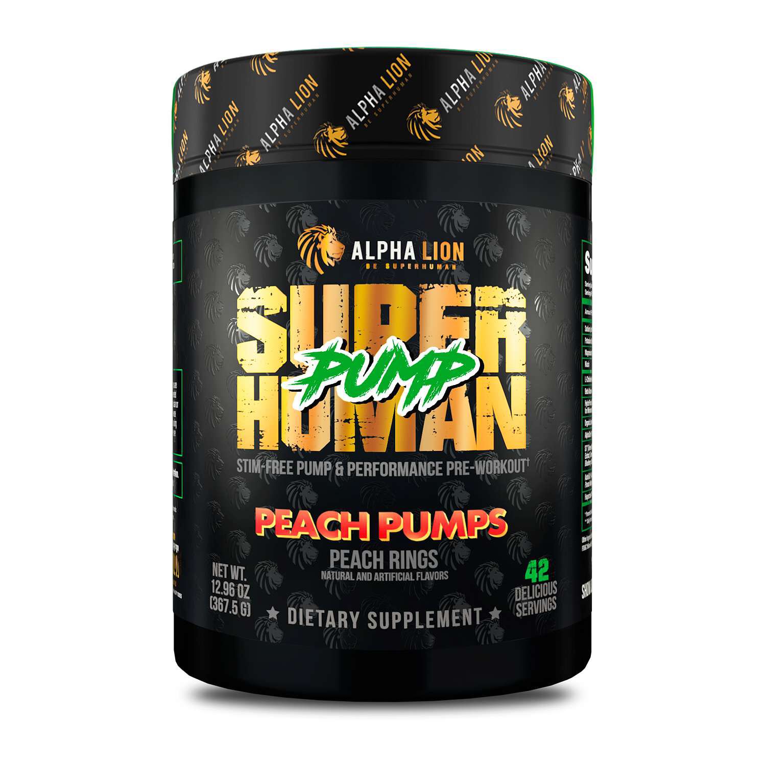 Superhuman Pump Stim-Free Pump Pre-Workout - Peach Rings (24 Servings) Peach Rings | GNC