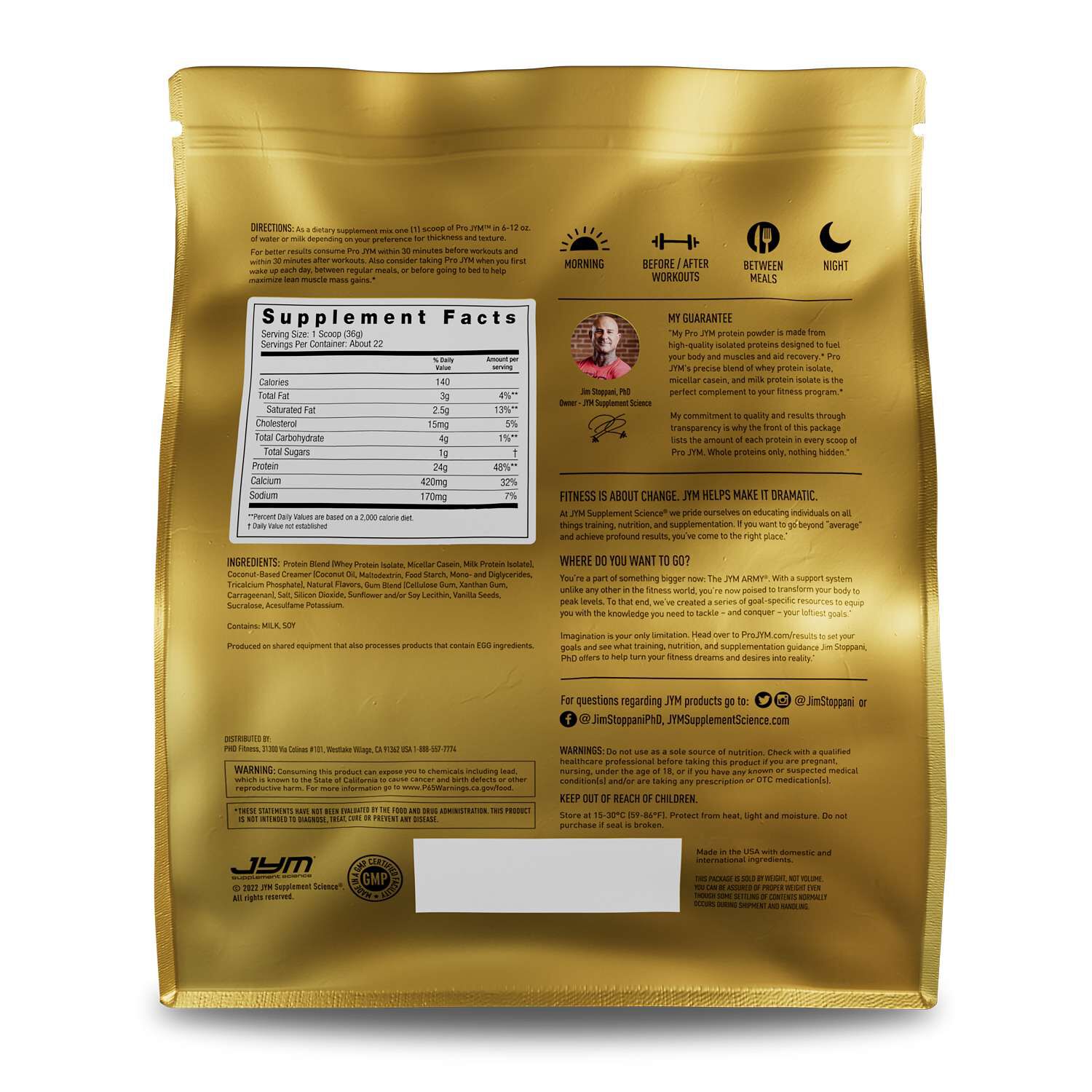 Pro Jym Protein - Tahitian Vanilla Bean (22 Servings)