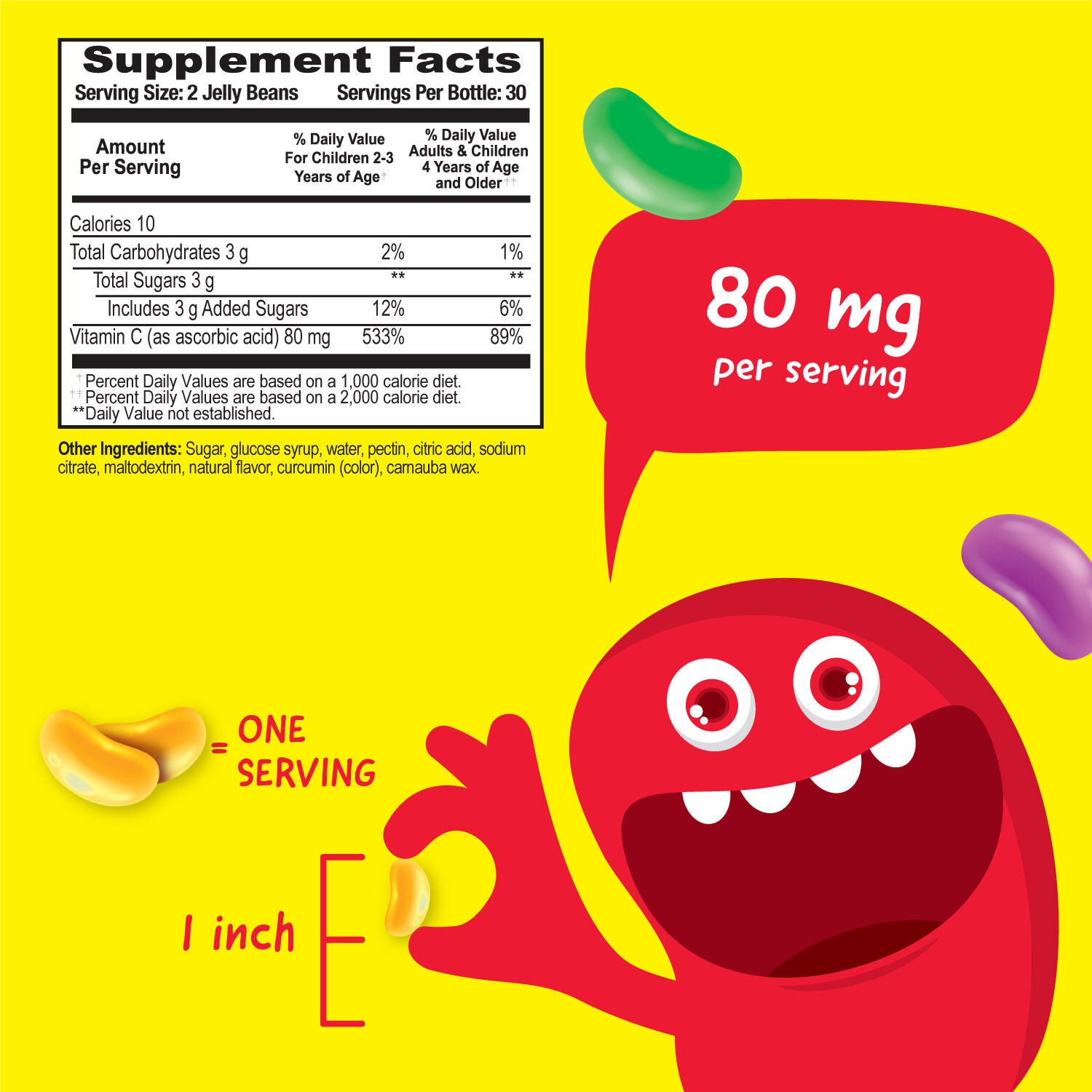 Kids Vitamin C 80mg - 60 Jelly Beans (30 Servings)  | GNC