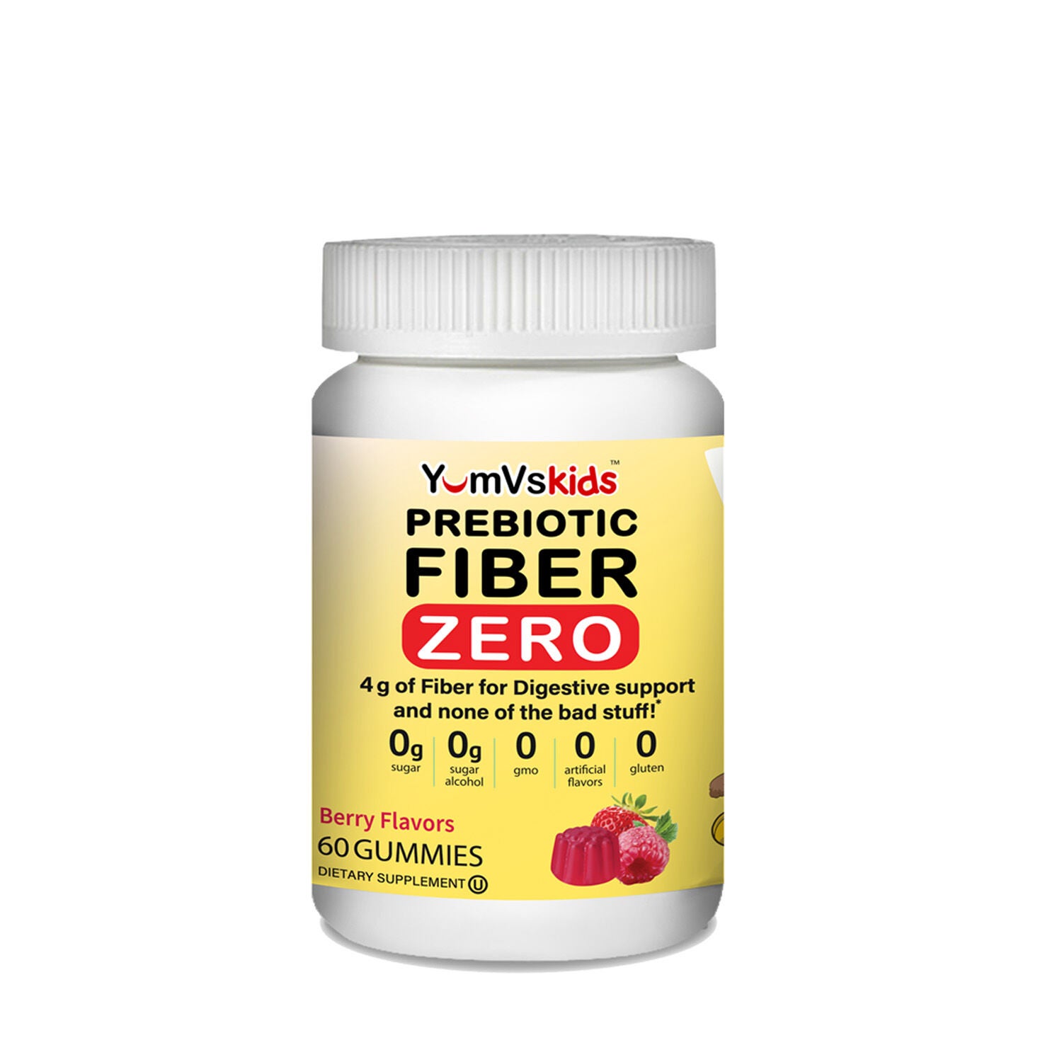 YumsVsKids Prebiotic Fiber Zero Gummies Berry