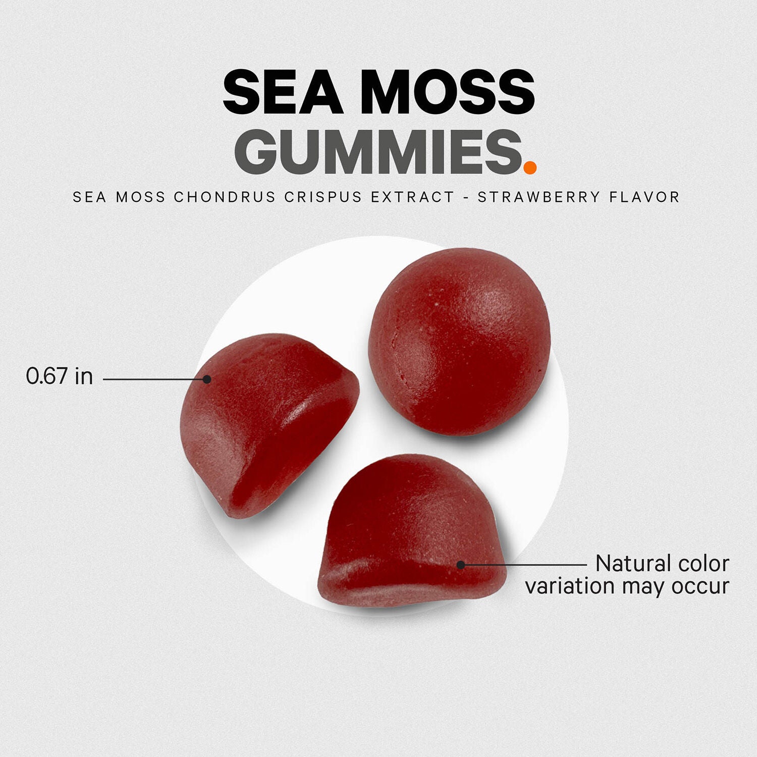 Sea Moss Gummies - Strawberry - 60 Gummies (30 Servings)  | GNC