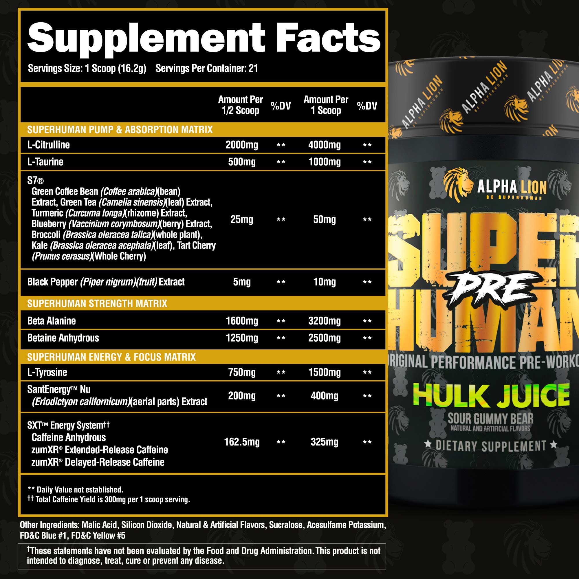 Superhuman Pre-Workout - Sour Gummy Bear(21 Servings) Sour Gummy Bear | GNC