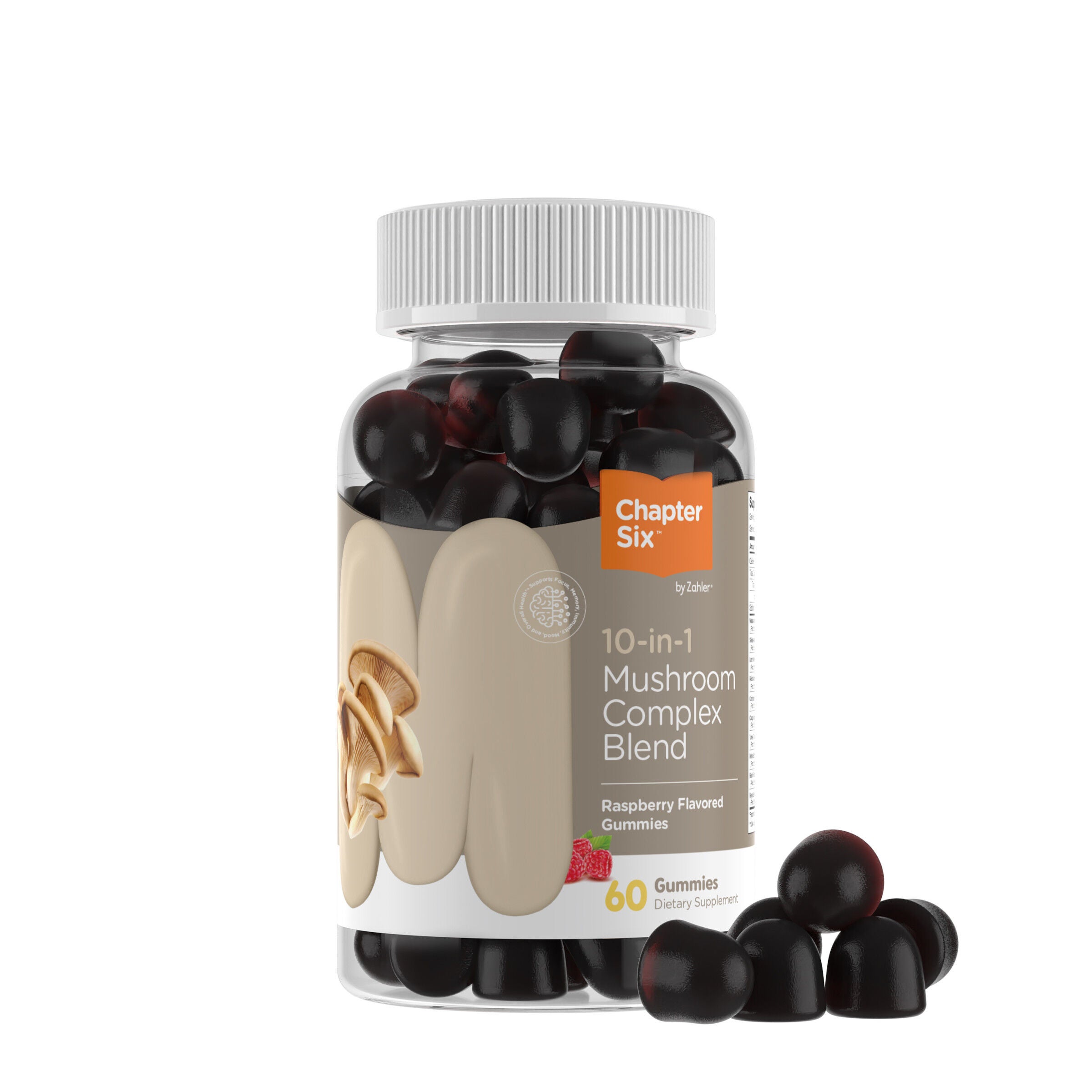 Chapter Six: 10-in-1 Mushroom Complex Blend - Raspberry - 60 Gummies (30 Servings)  | GNC