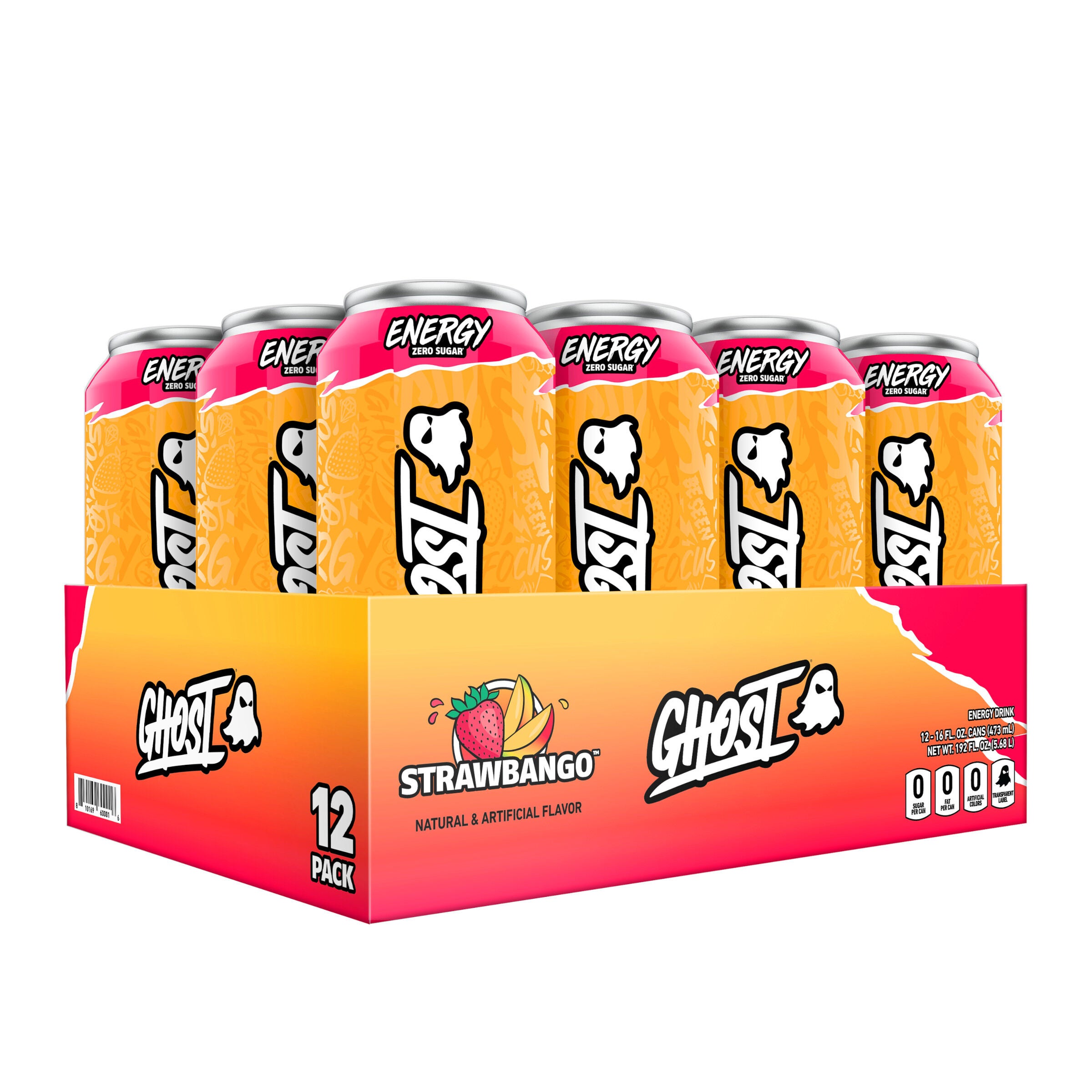 GHOST® - Energy Drink - Strawbango - 16oz. (12 Cans) | GNC GHOST® - Energy Drink - Strawbango - 16oz. (12 Cans) | GNC