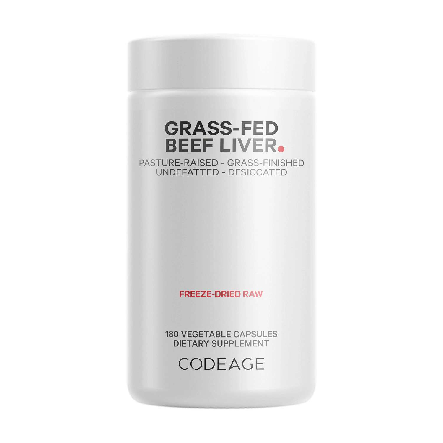 Grass-Fed Beef Liver - 180 Capsules (60 Servings)  | GNC