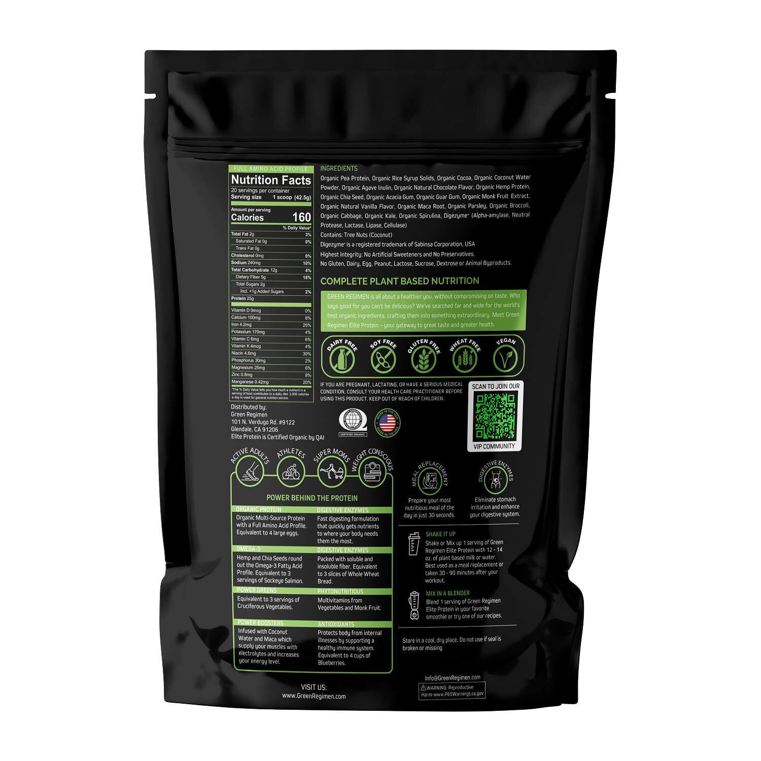 Plant Based Elite Protein - Chocolate (20 Servings)  | GNC