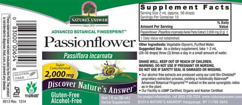 Nature S Answer Passionflower 2 000 Mg Gnc
