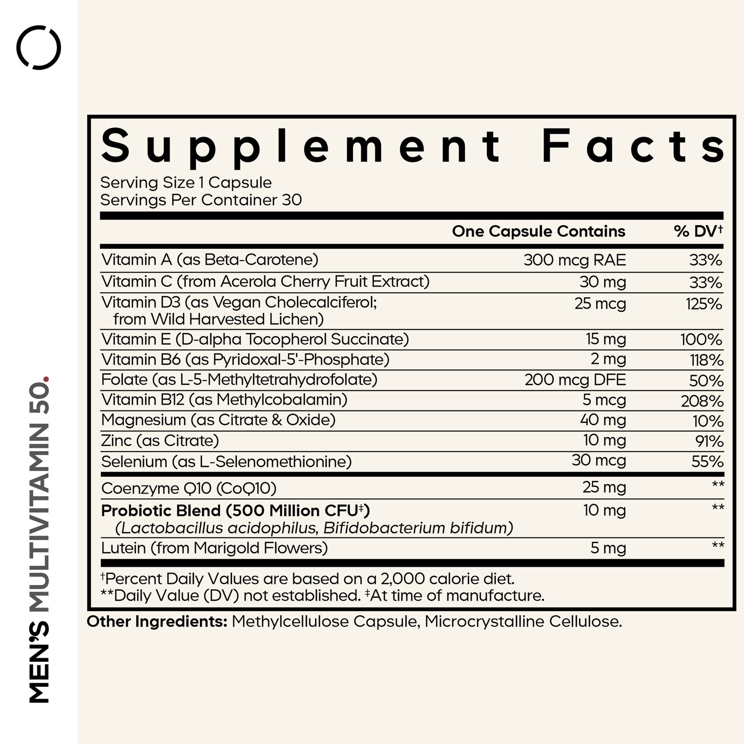 Men's Multivitamin 50+ - 30 Vegetable Capsules (30 Servings)  | GNC