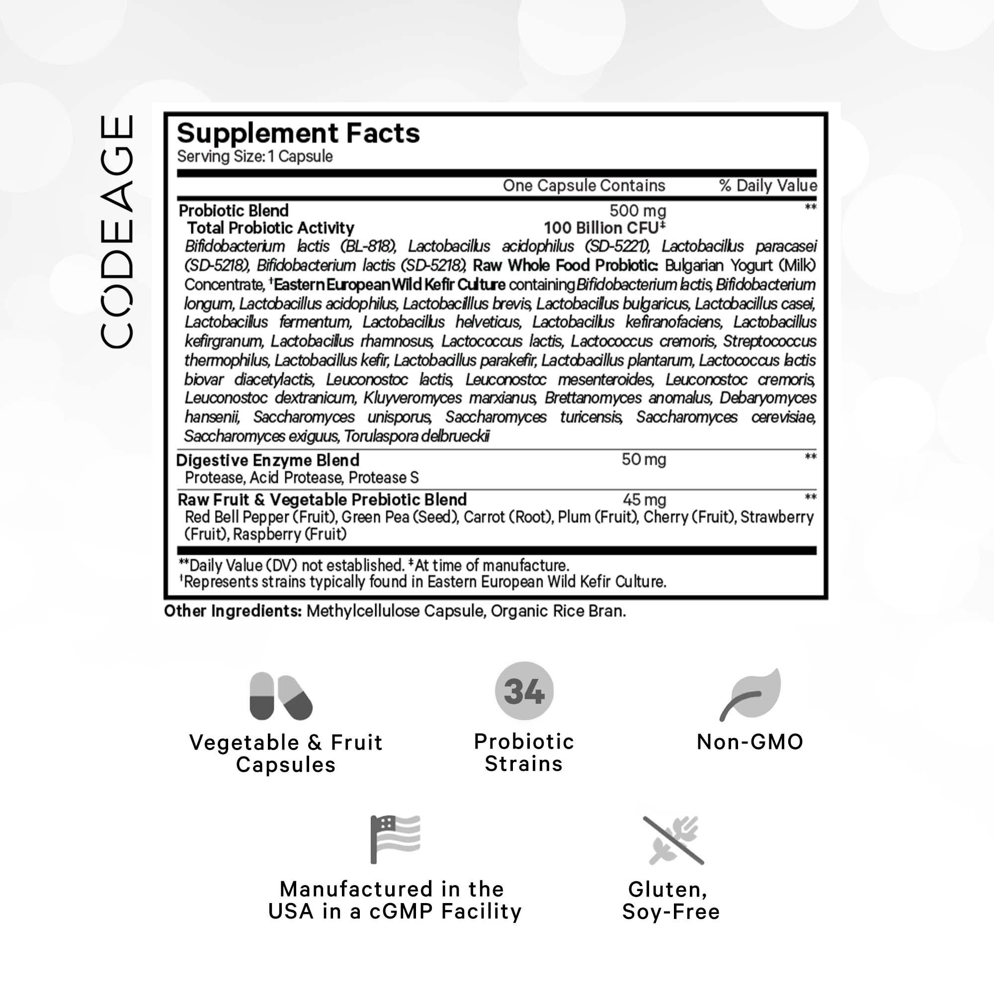 Raw Probiotic+ - 30 Vegetable Capsules (30 Servings)  | GNC