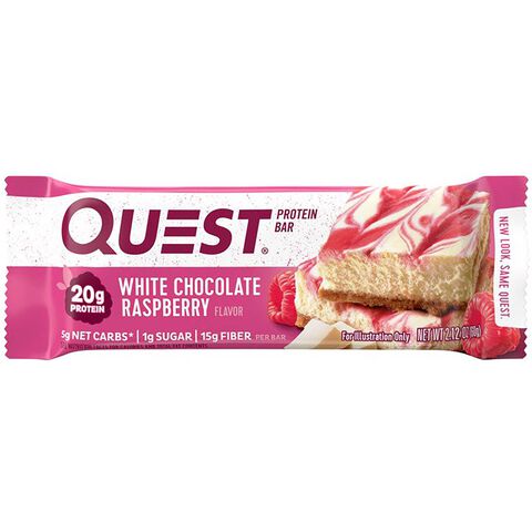 Quest Bar &ndash; White Chocolate Raspberry &#40;12 Bars&#41; White Chocolate Raspberry | GNC