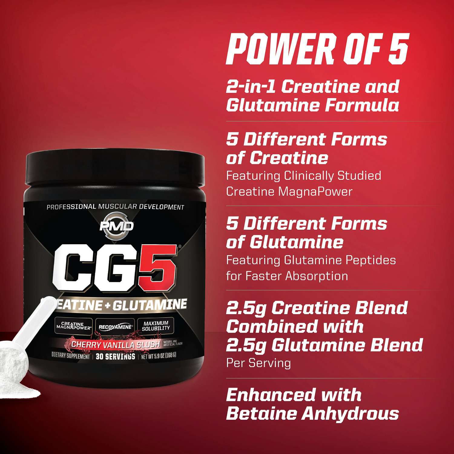 CG5 Creatine + Glutamine - Cherry Vanilla Slush (30 Servings)  | GNC