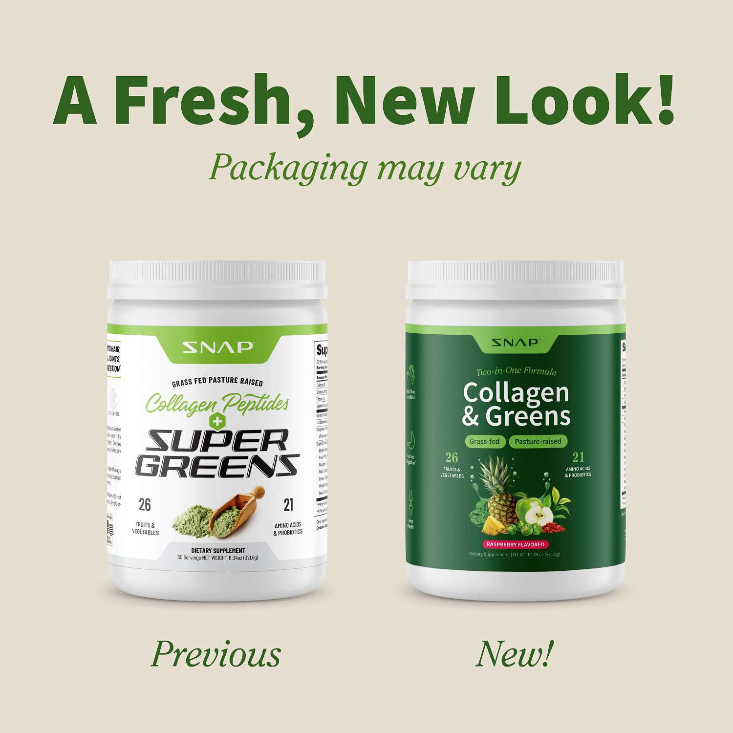 Collagen Peptides + Super Greens Dietary Supplement - 11.34 oz. (30 Servings)  | GNC